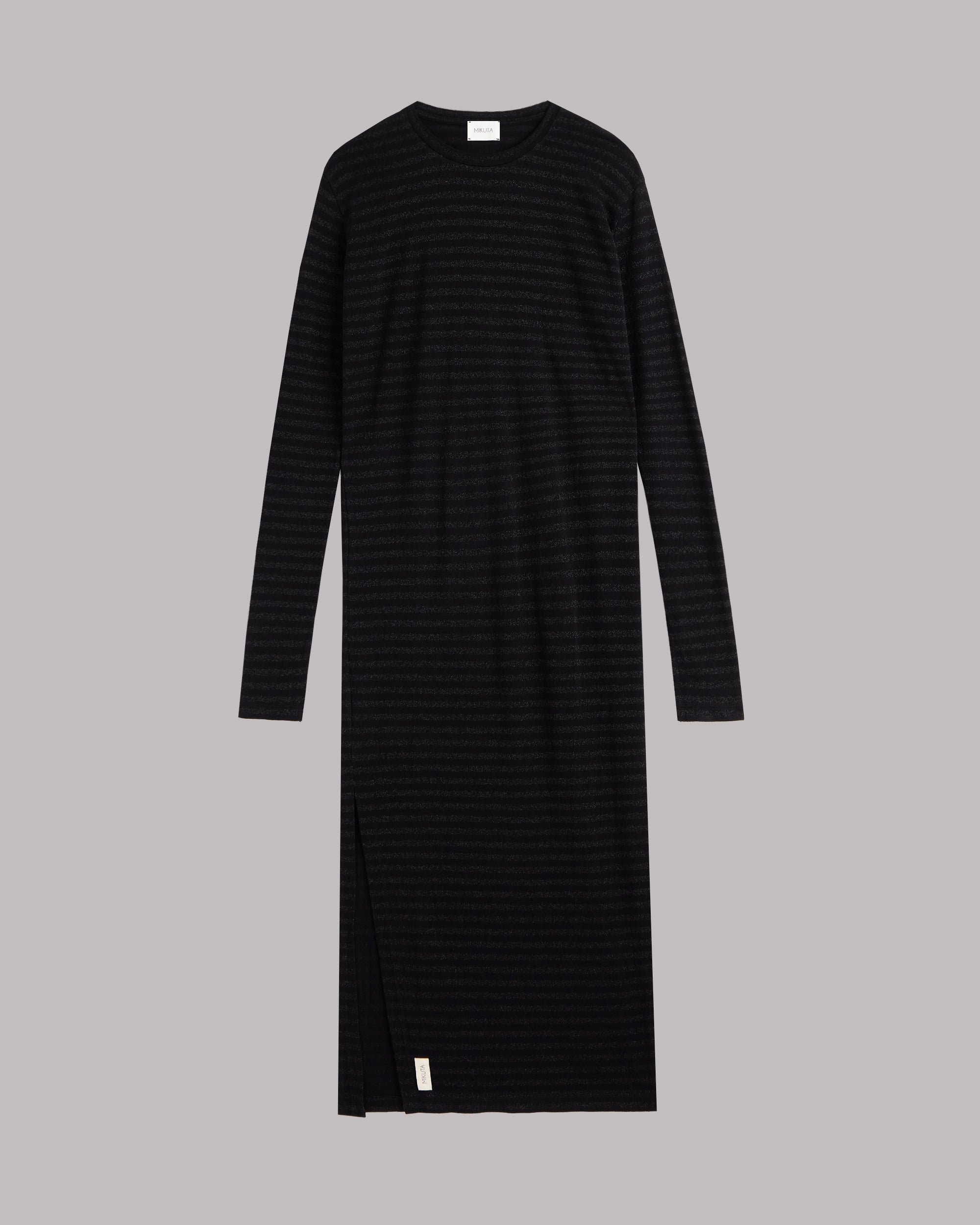 The Black Striped Sparkly Longsleeve Dress