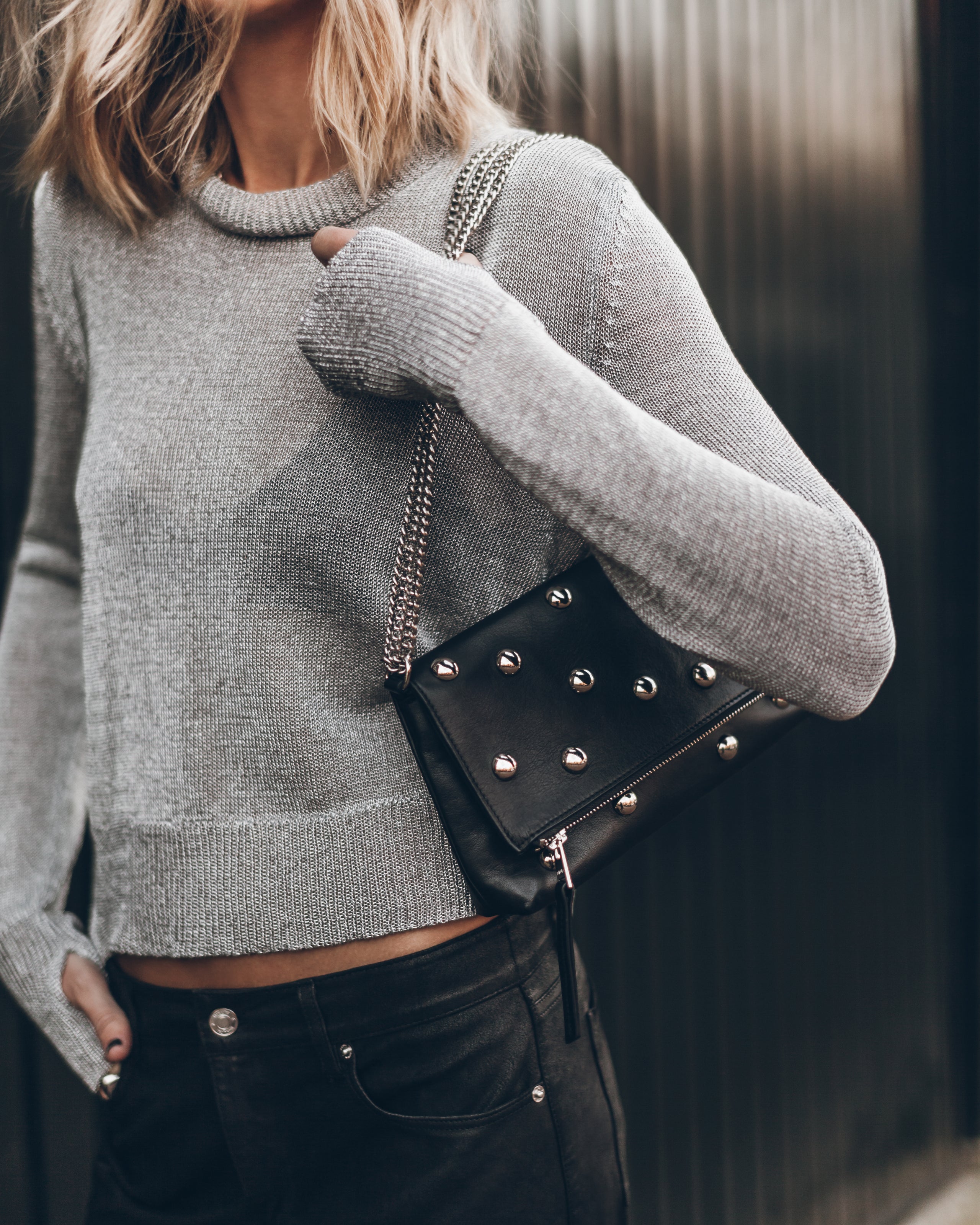 The Black Studded Zowie Bag