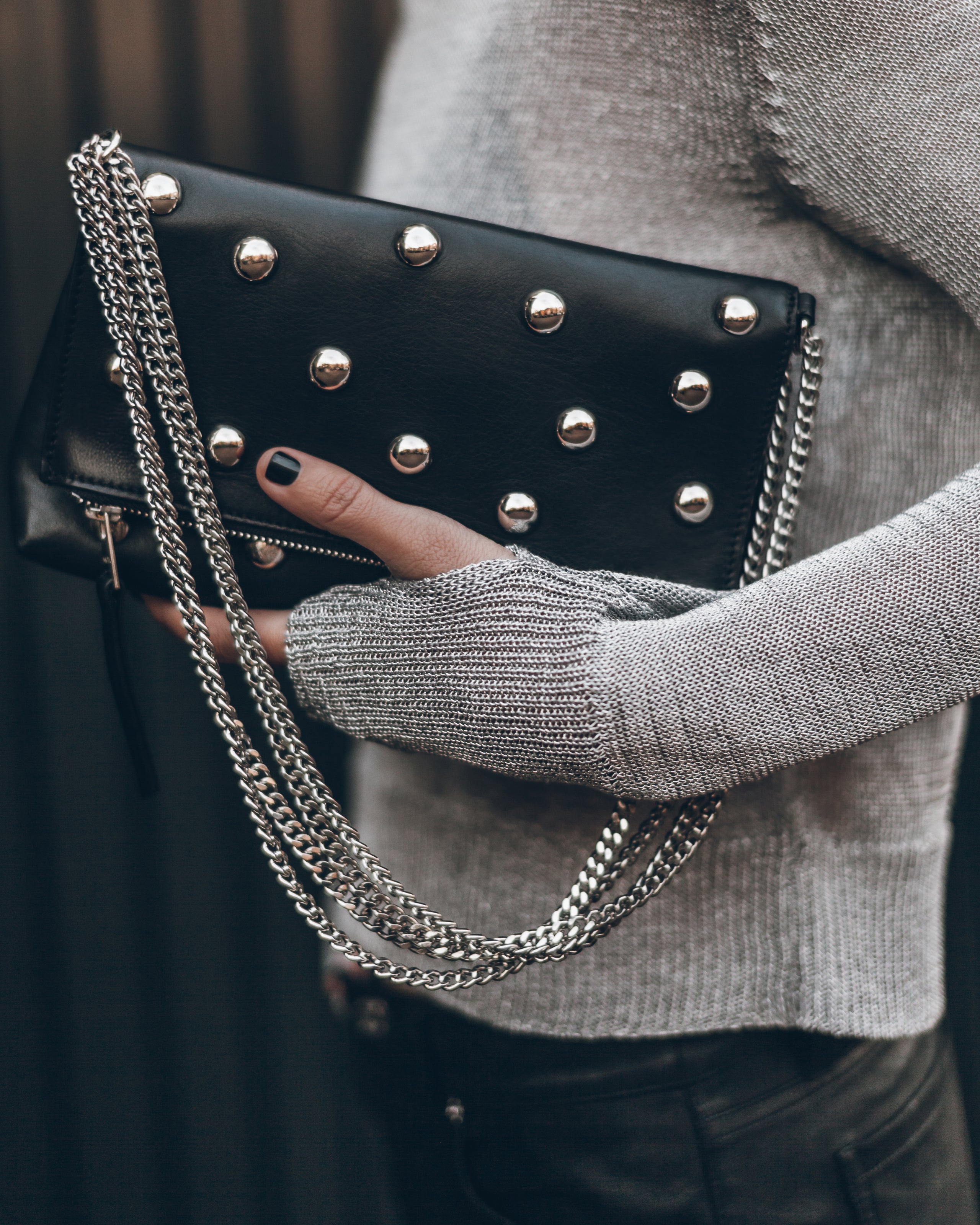The Black Studded Zowie Bag