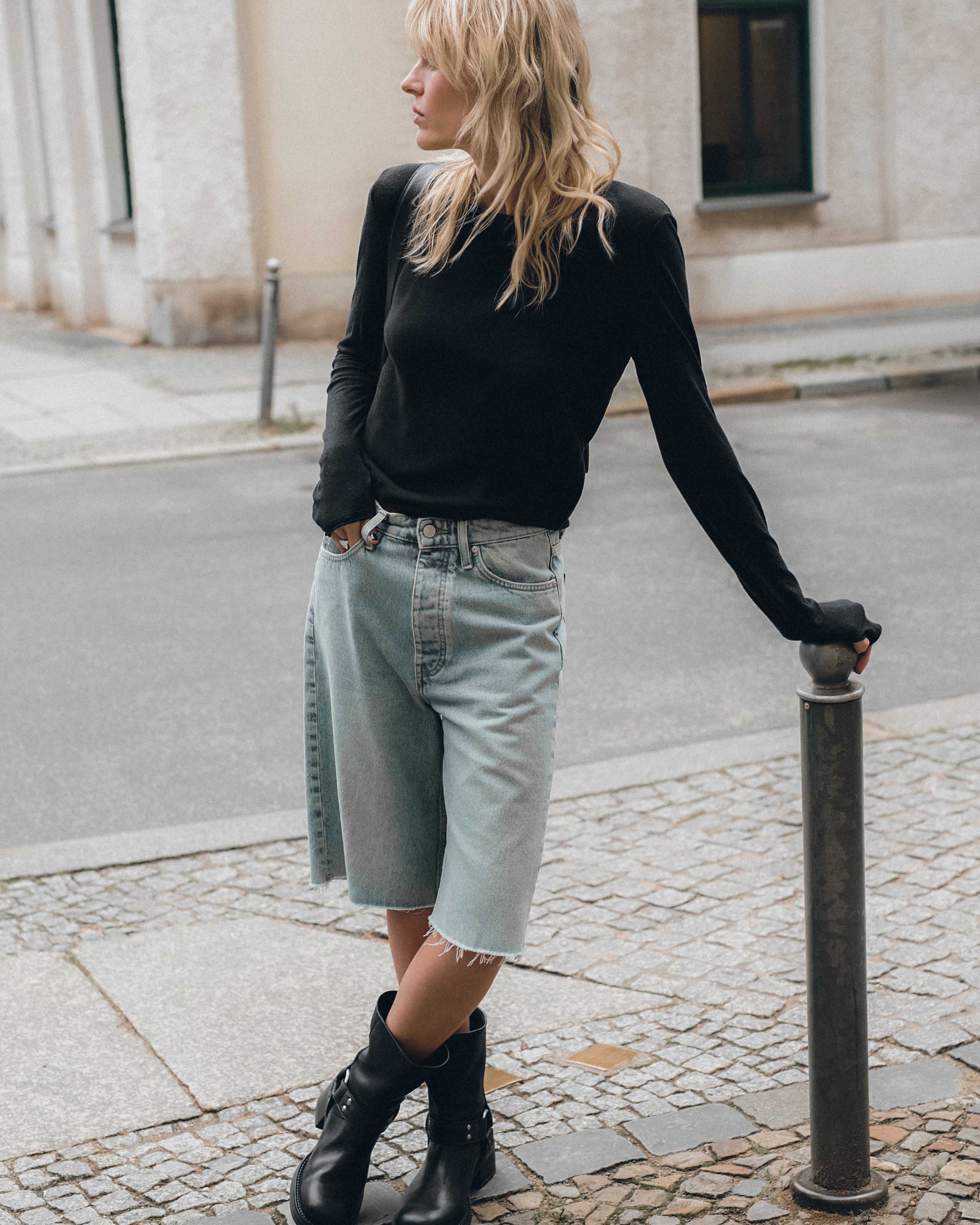 MIKUTA The Blue Denim Bermuda Shorts