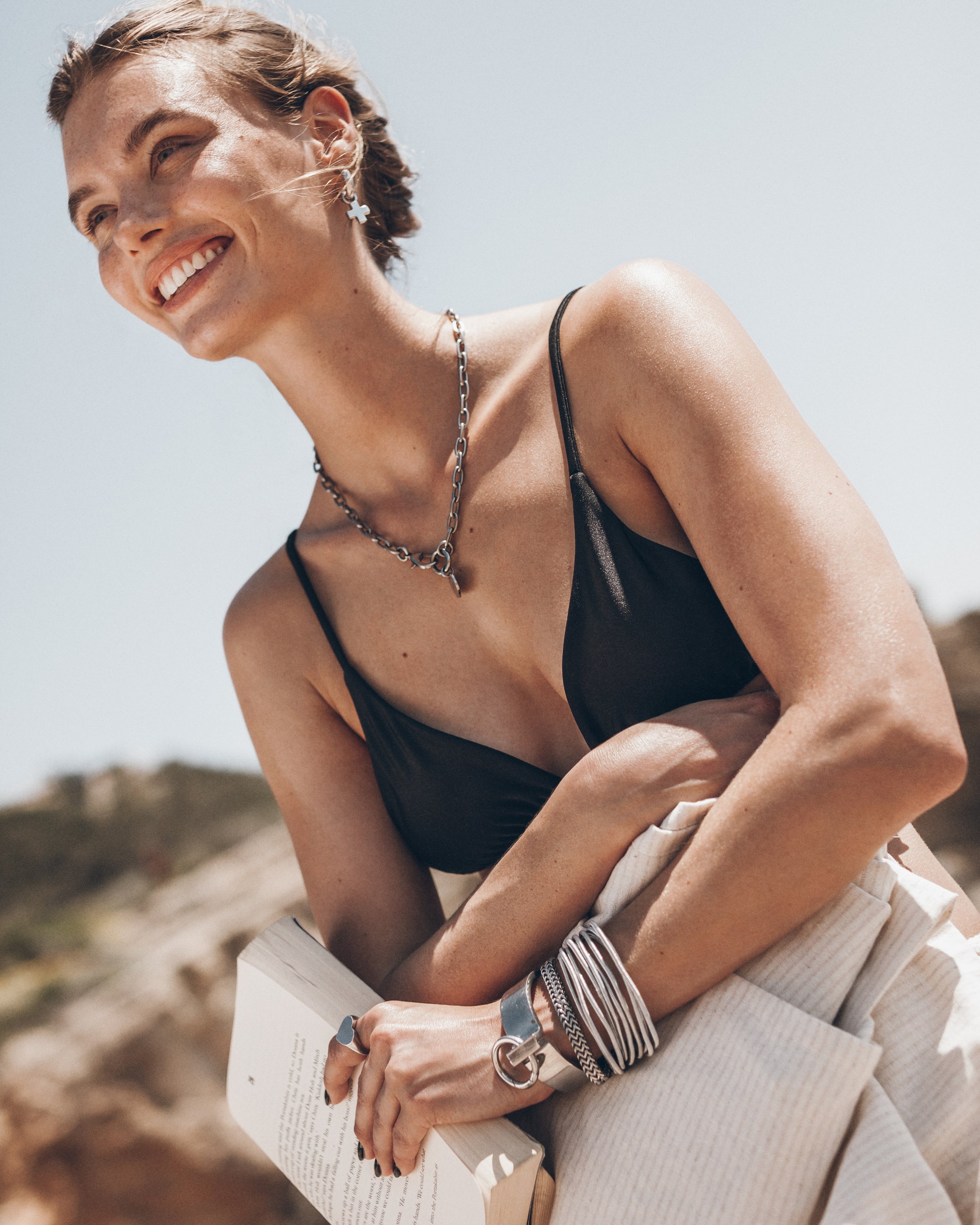 The Black Triangle Bikini Top