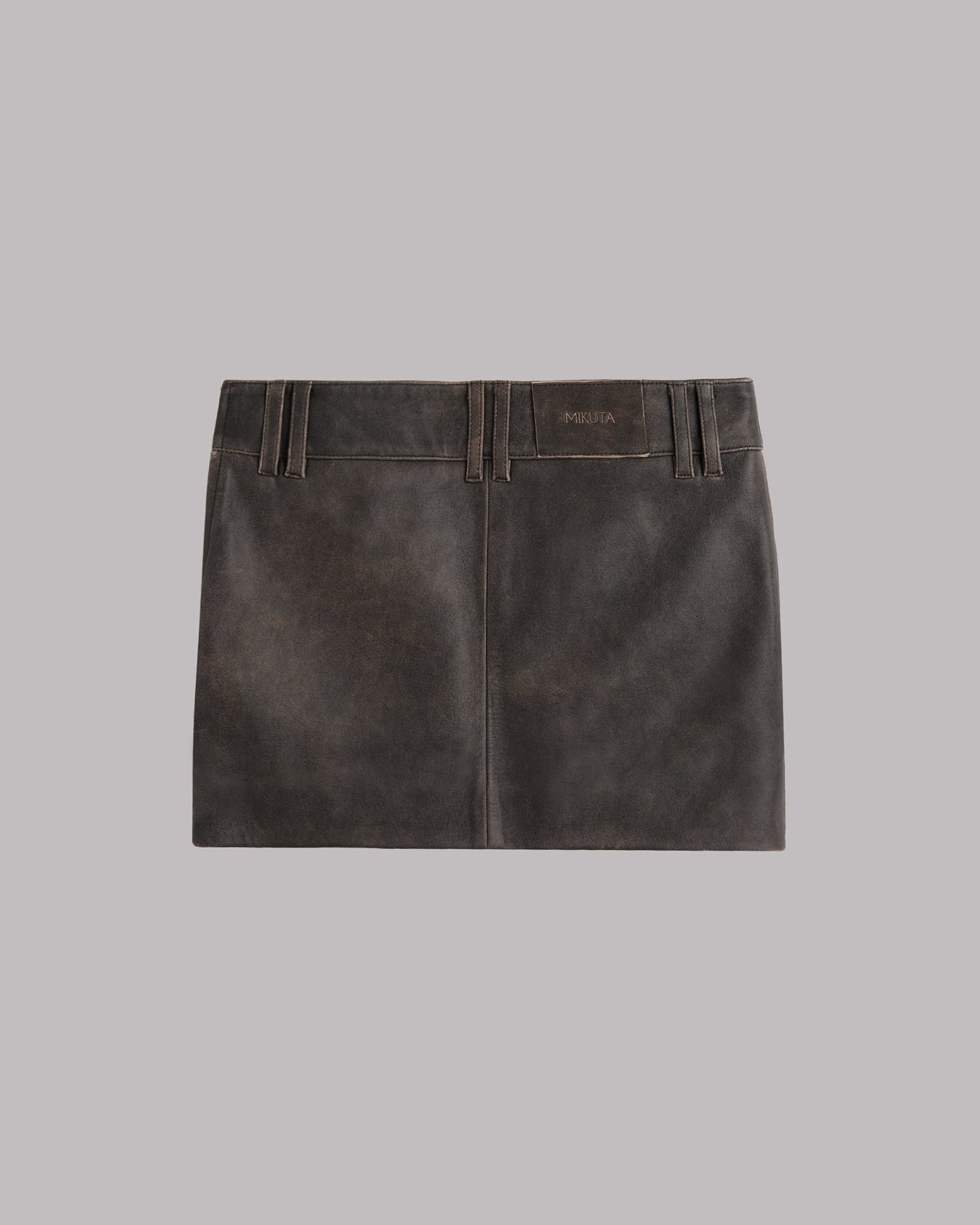 The Brown Leather Mini Skirt
