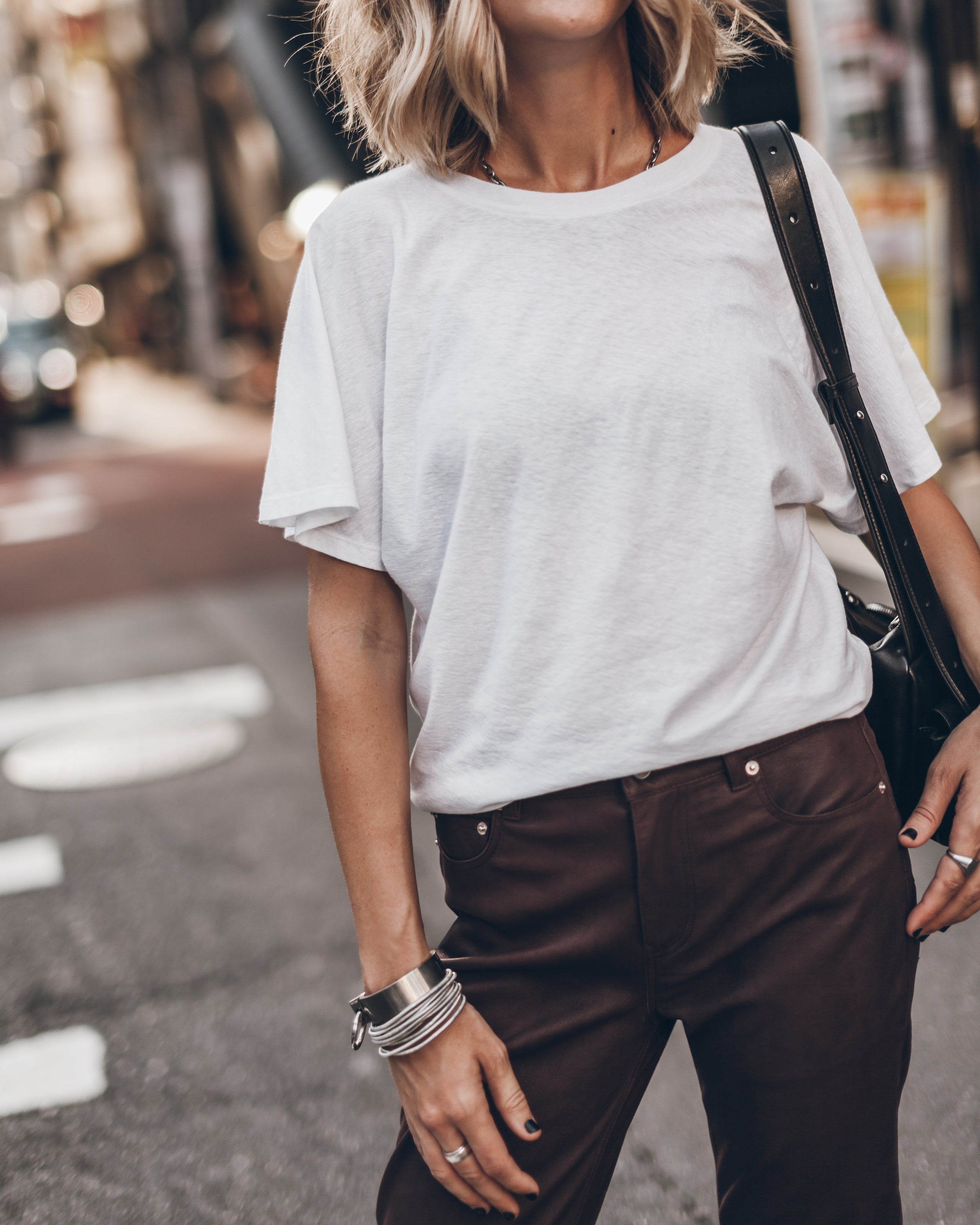 The White Embroidered Hemp Bat T-Shirt