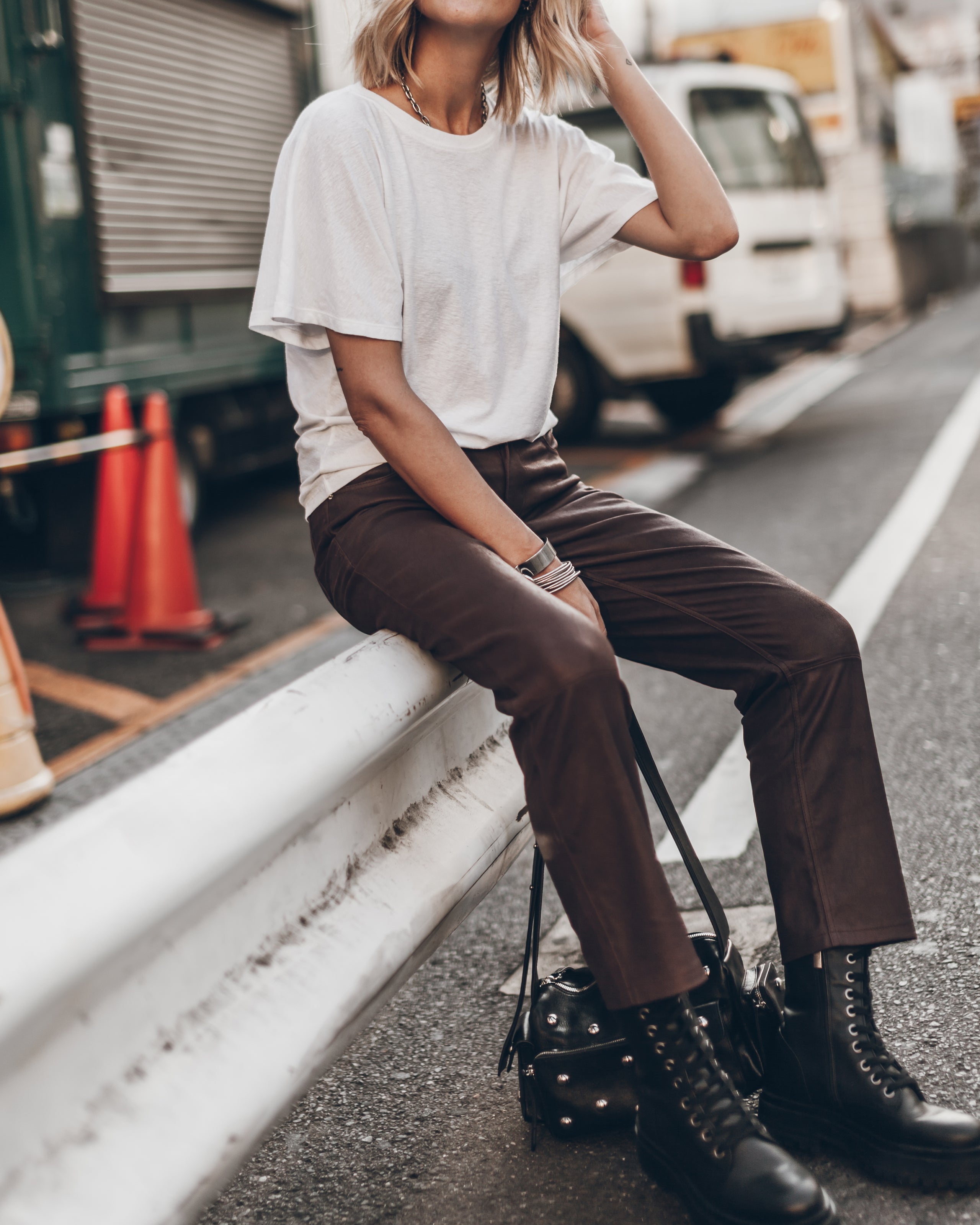 The White Embroidered Hemp Bat T-Shirt