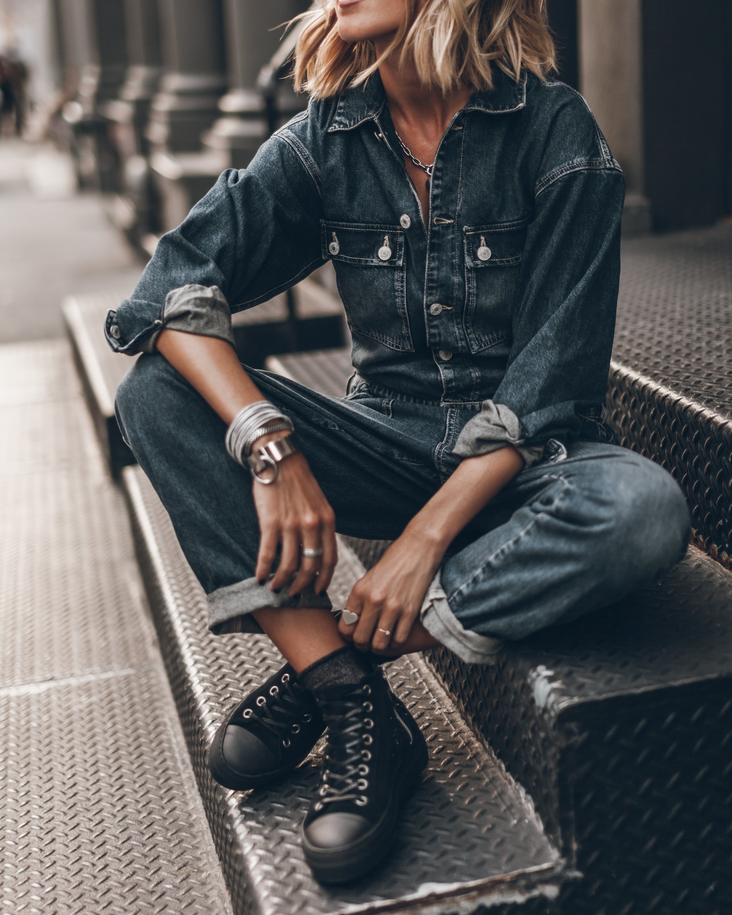 The Dark Blue Denim Jumpsuit