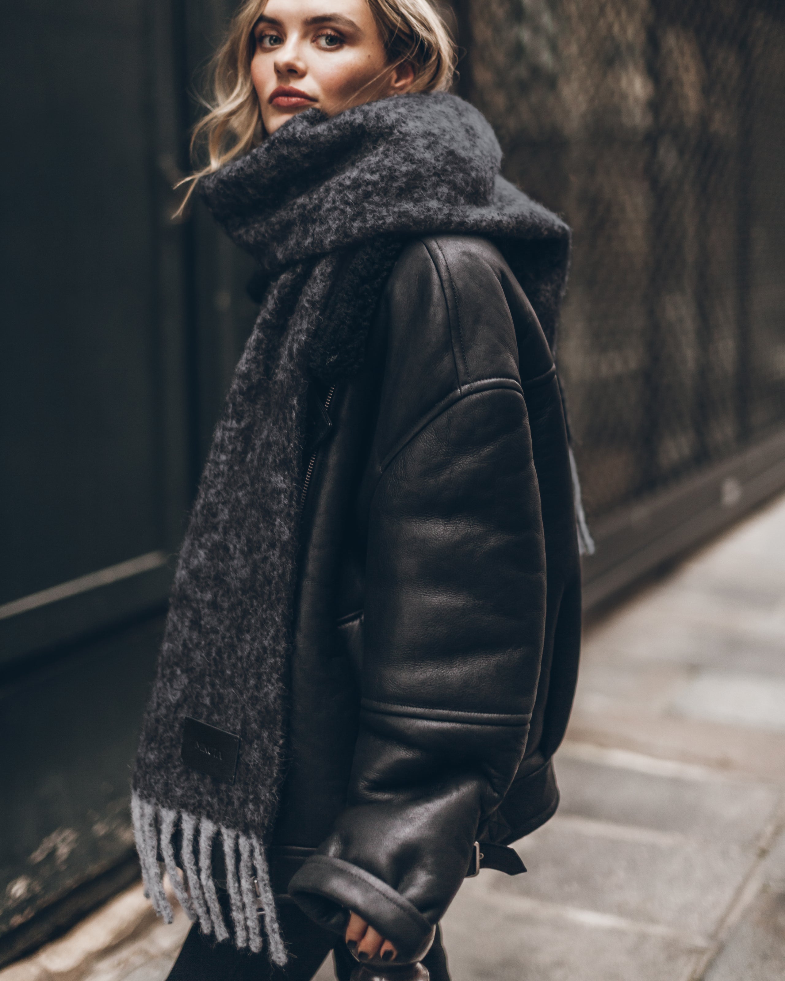 The Dark Faded Alpaca Blend Scarf