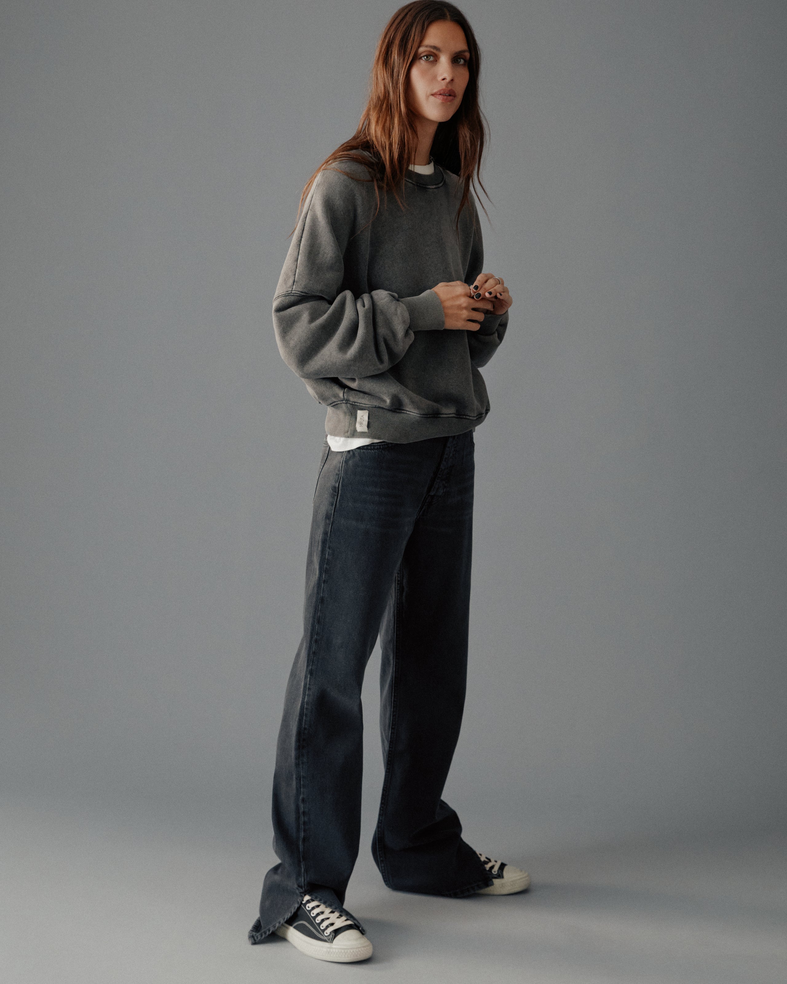 The Dark Faded Embroidered Standard Sweater