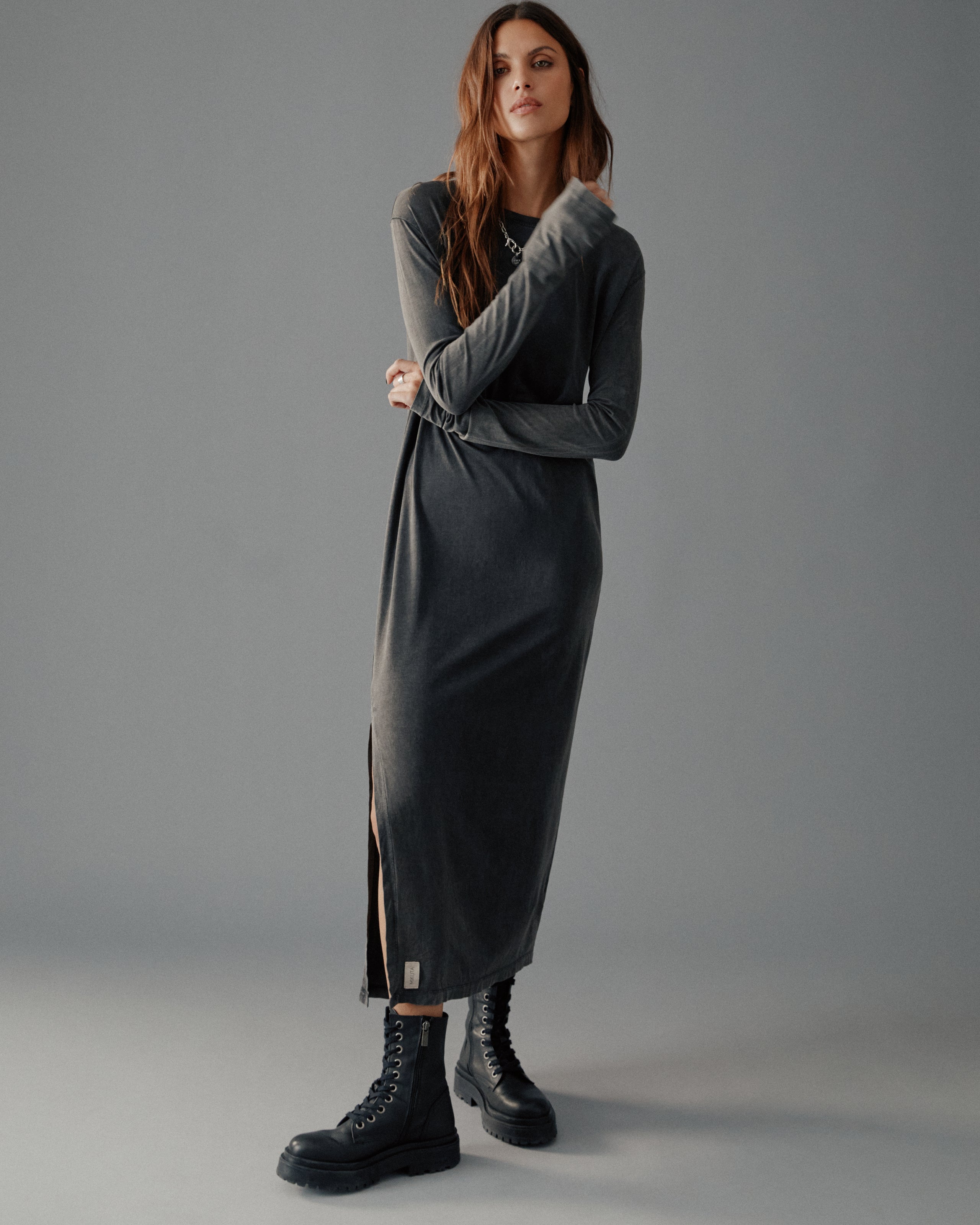 The Dark Faded Longsleeve Dress
