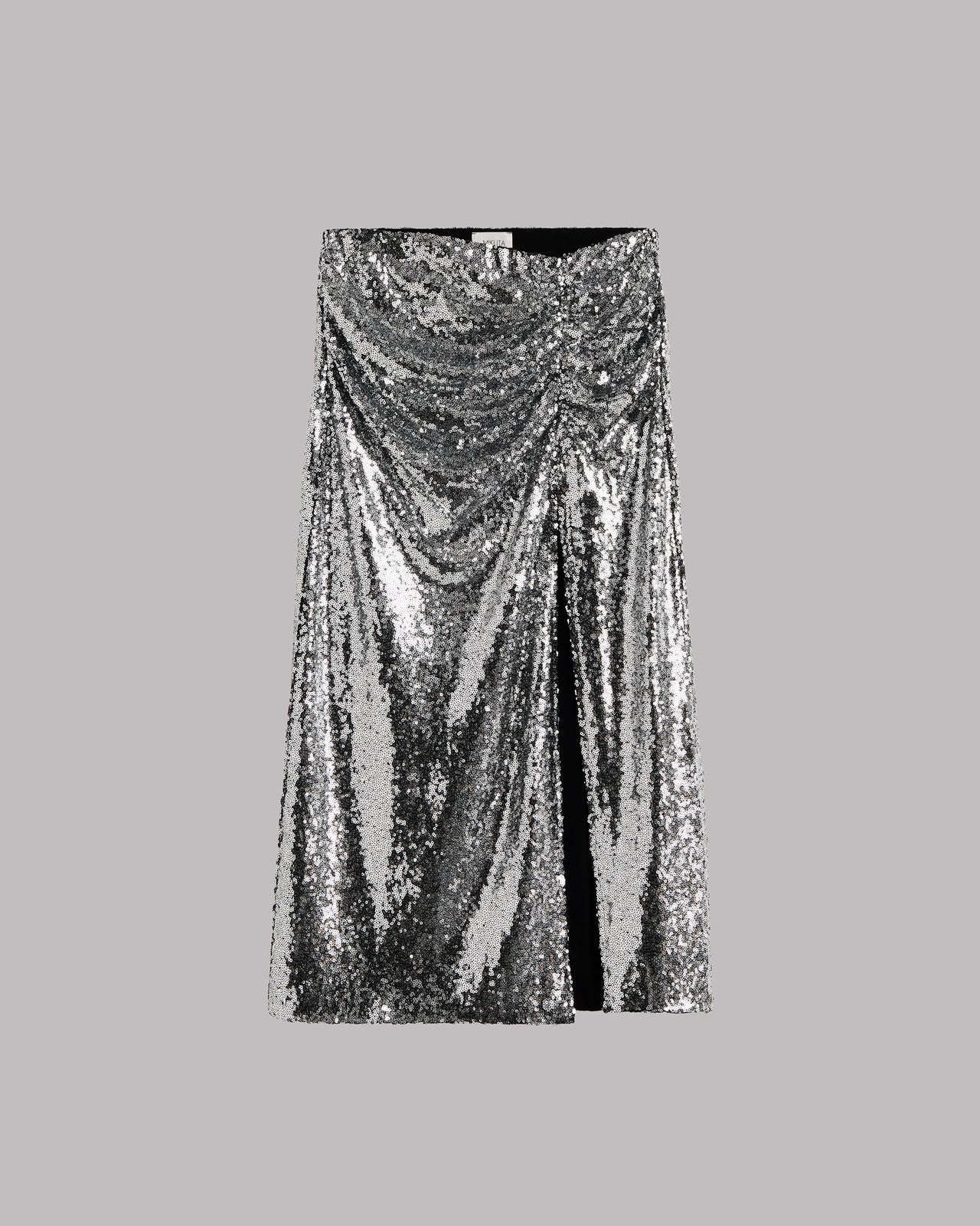 The Dark Long Slit Sequin Skirt