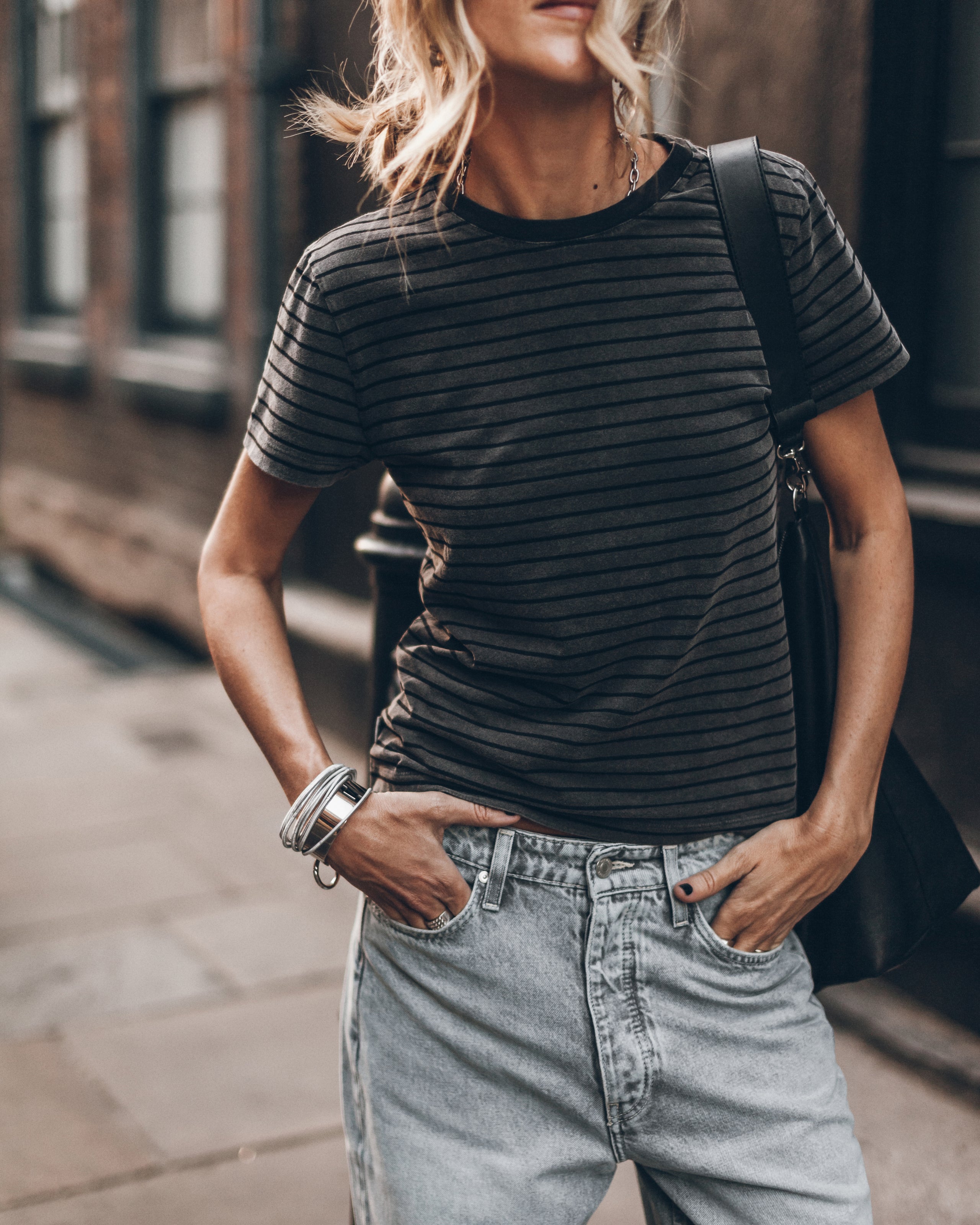 The Dark Striped Slim T-Shirt