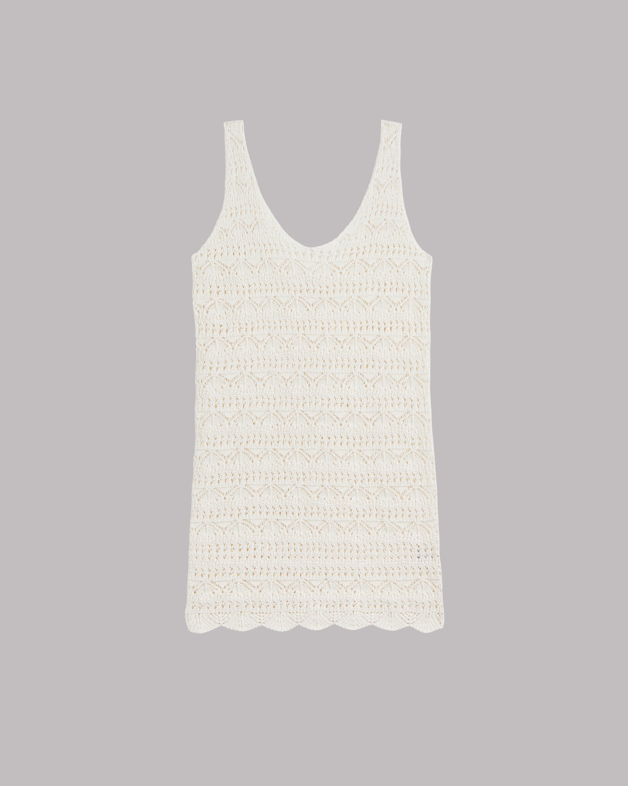 The Ecru Crochet Tank Dress - Product photo