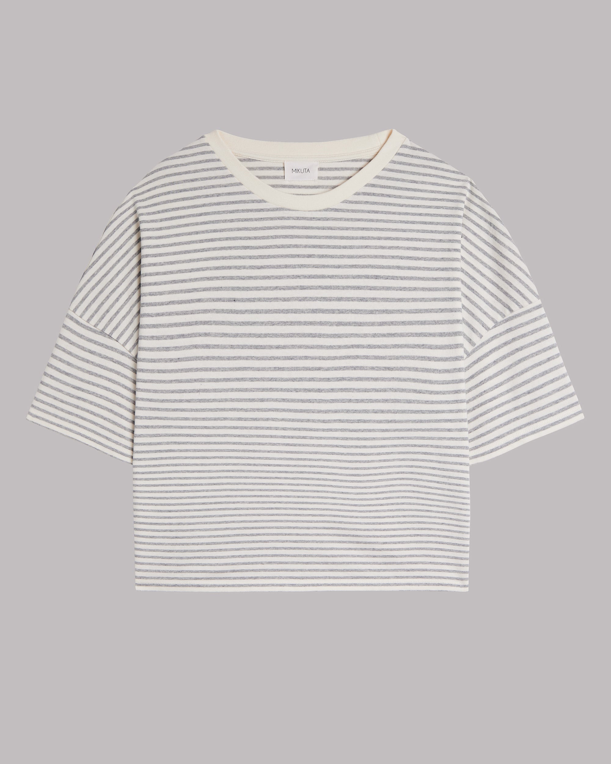 The Grey Striped Loose Cotton T-Shirt