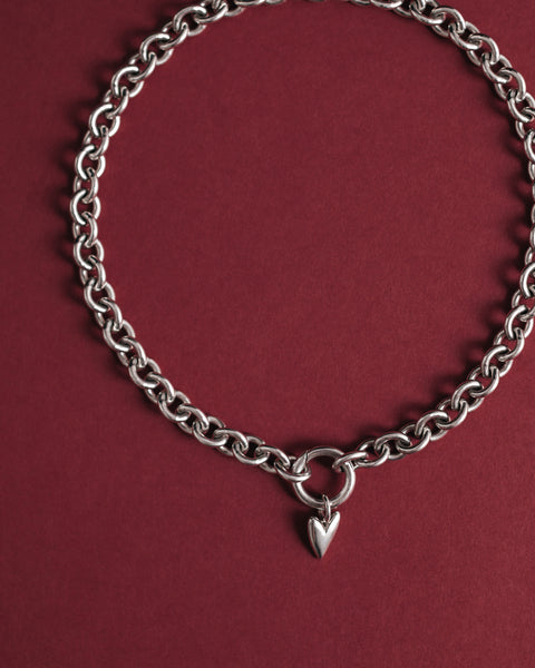 The Heart Charm The Chunky Chain Necklace Product Shot - Product photo