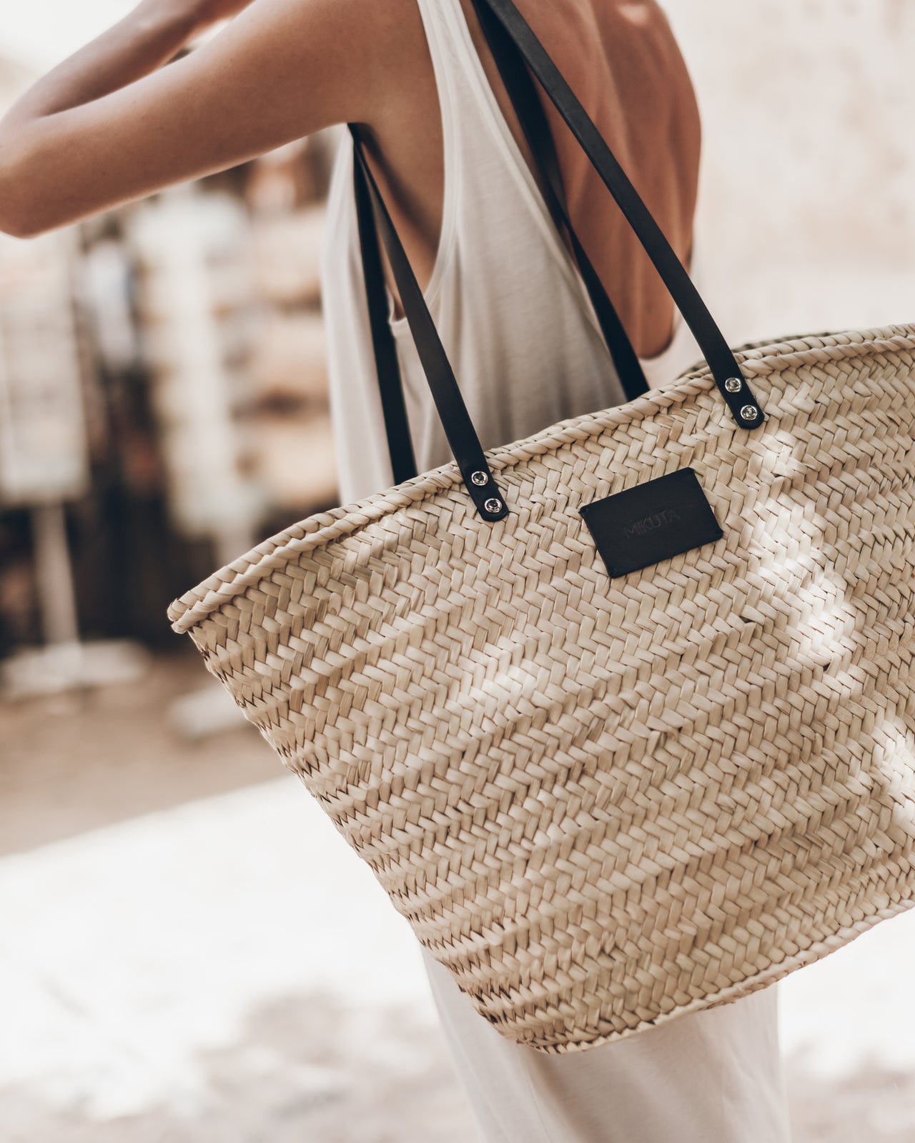 The Large Cesta Bag The White Low Back Base Tank Dress - Product photo