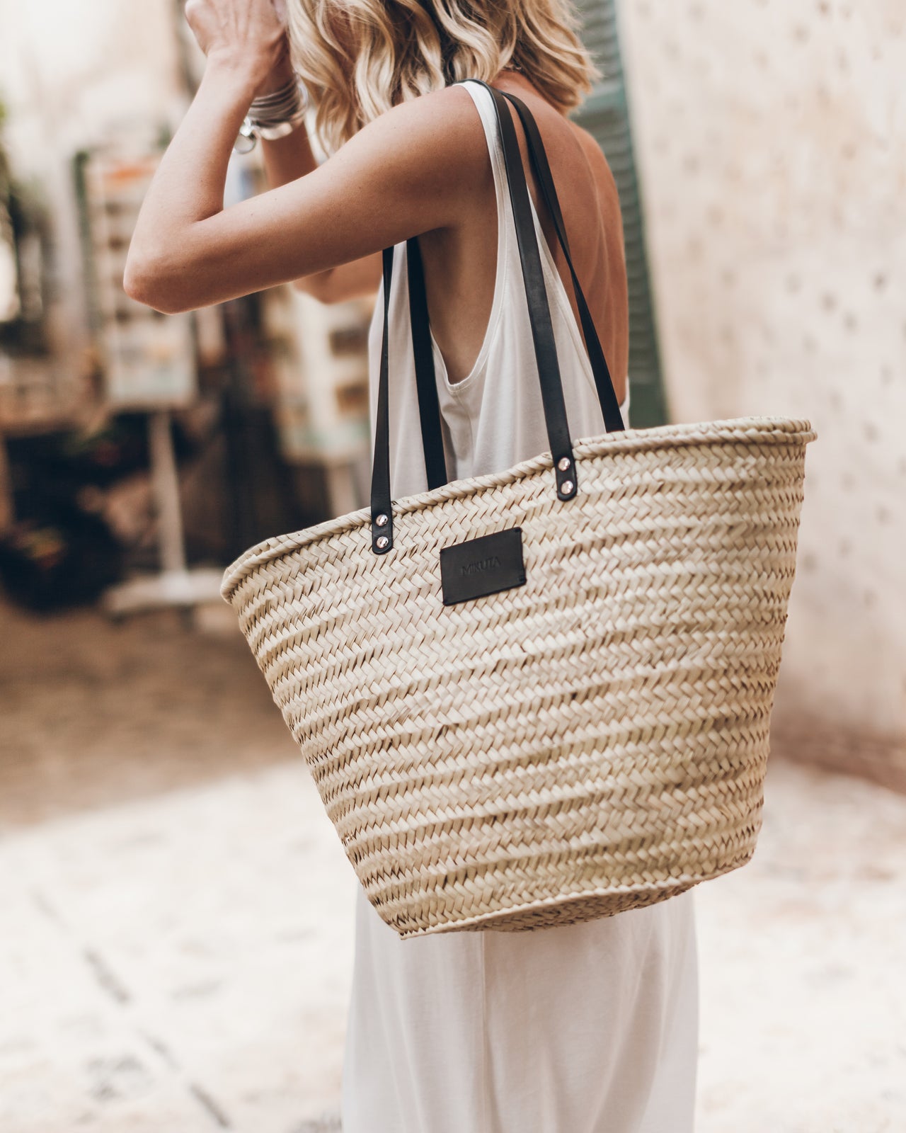 The Large Cesta Bag The White Low Back Base Tank Dress - Product photo