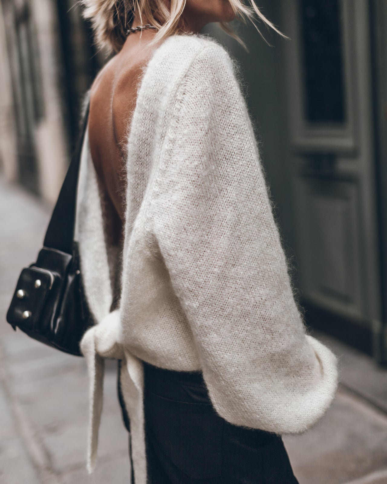 The Light Low Back Knotted Knit Sweater