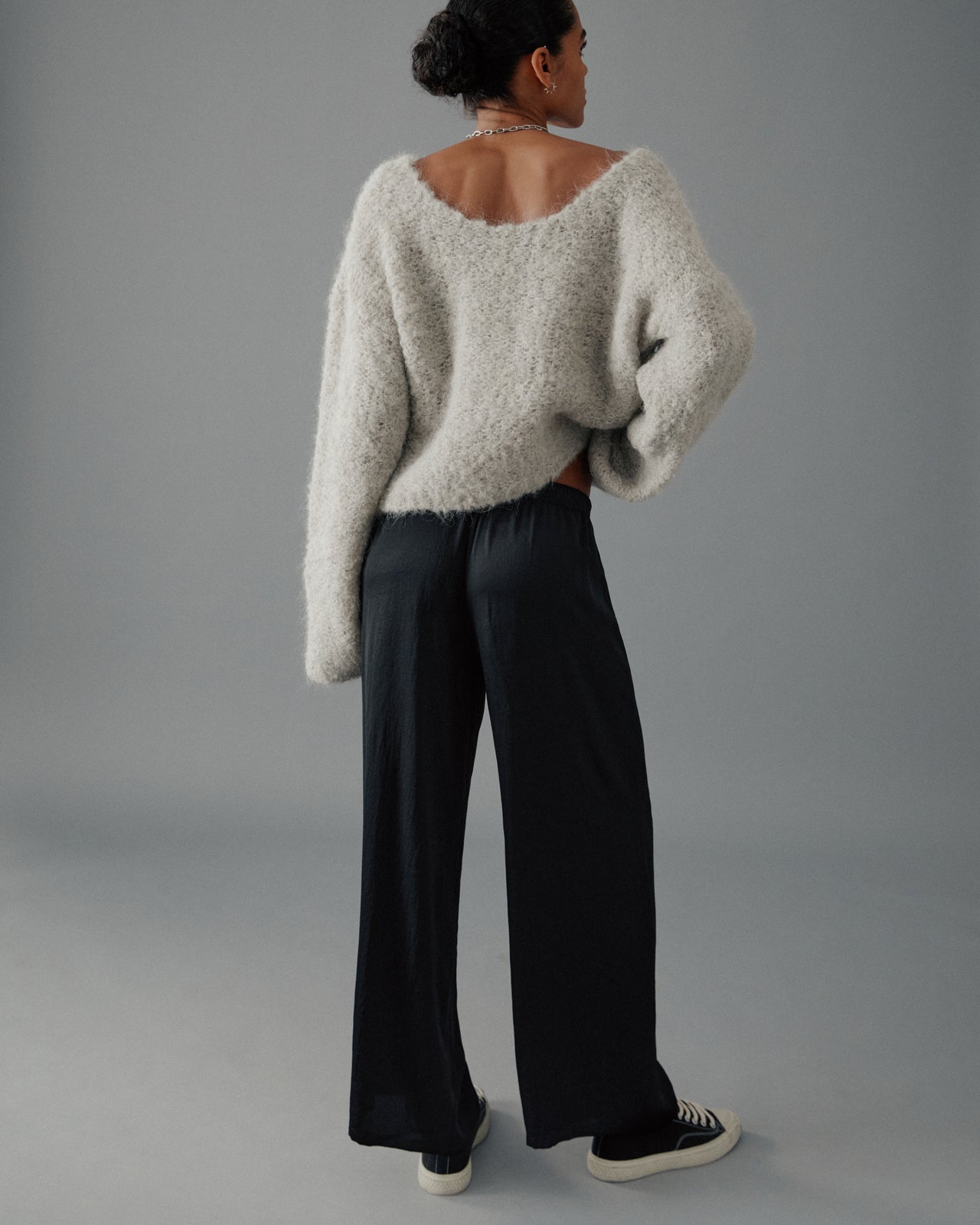 The Light Sherpa Cropped Knitted Sweater