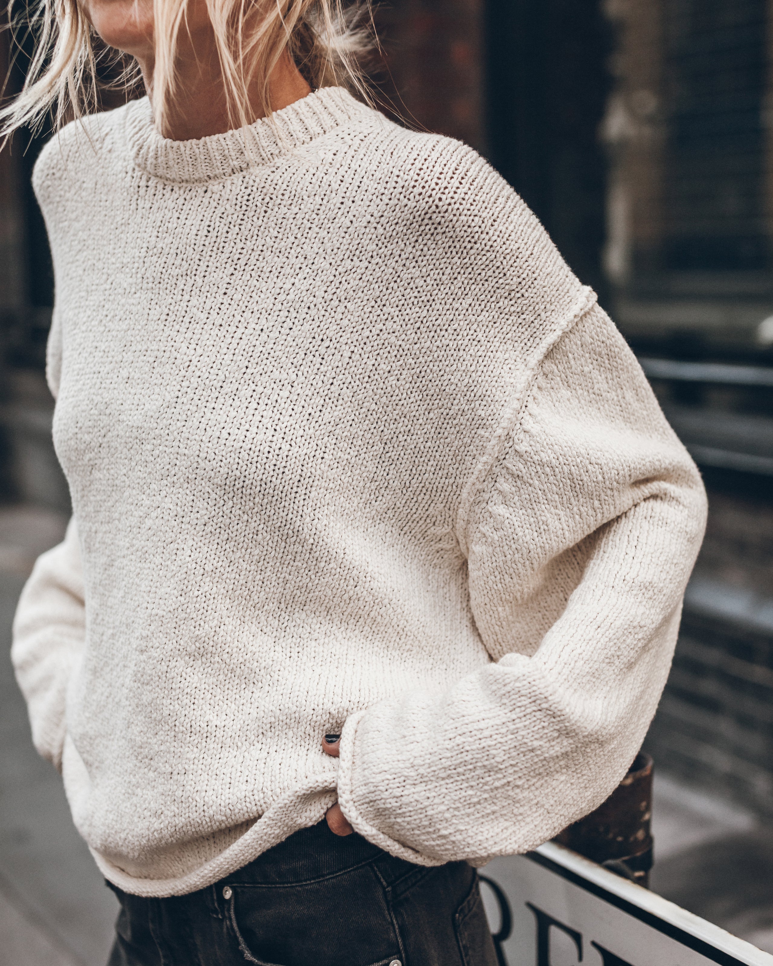 The Off White Oversized Cotton Knit Sweater