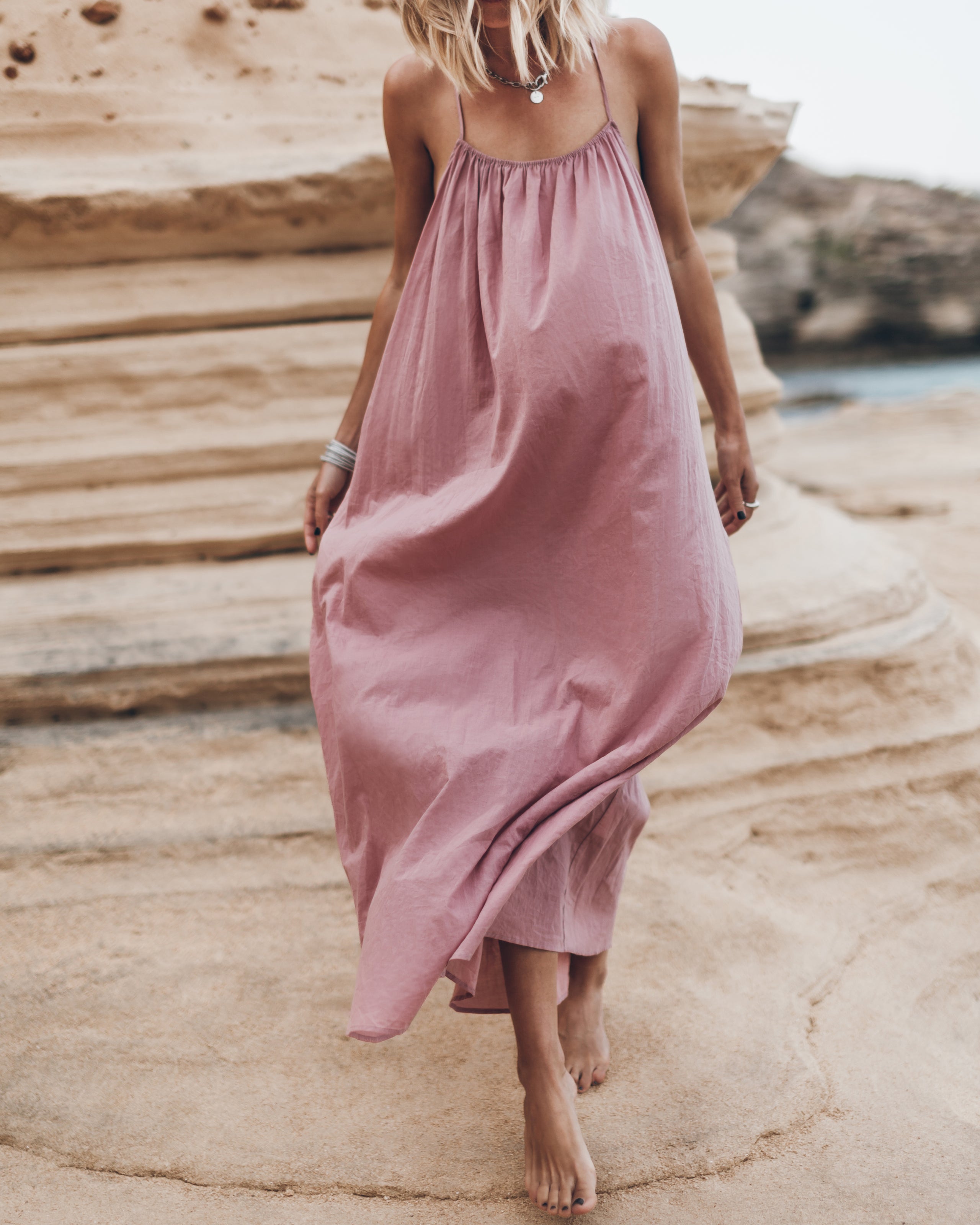 The Pink Long Beach Dress - Product photo