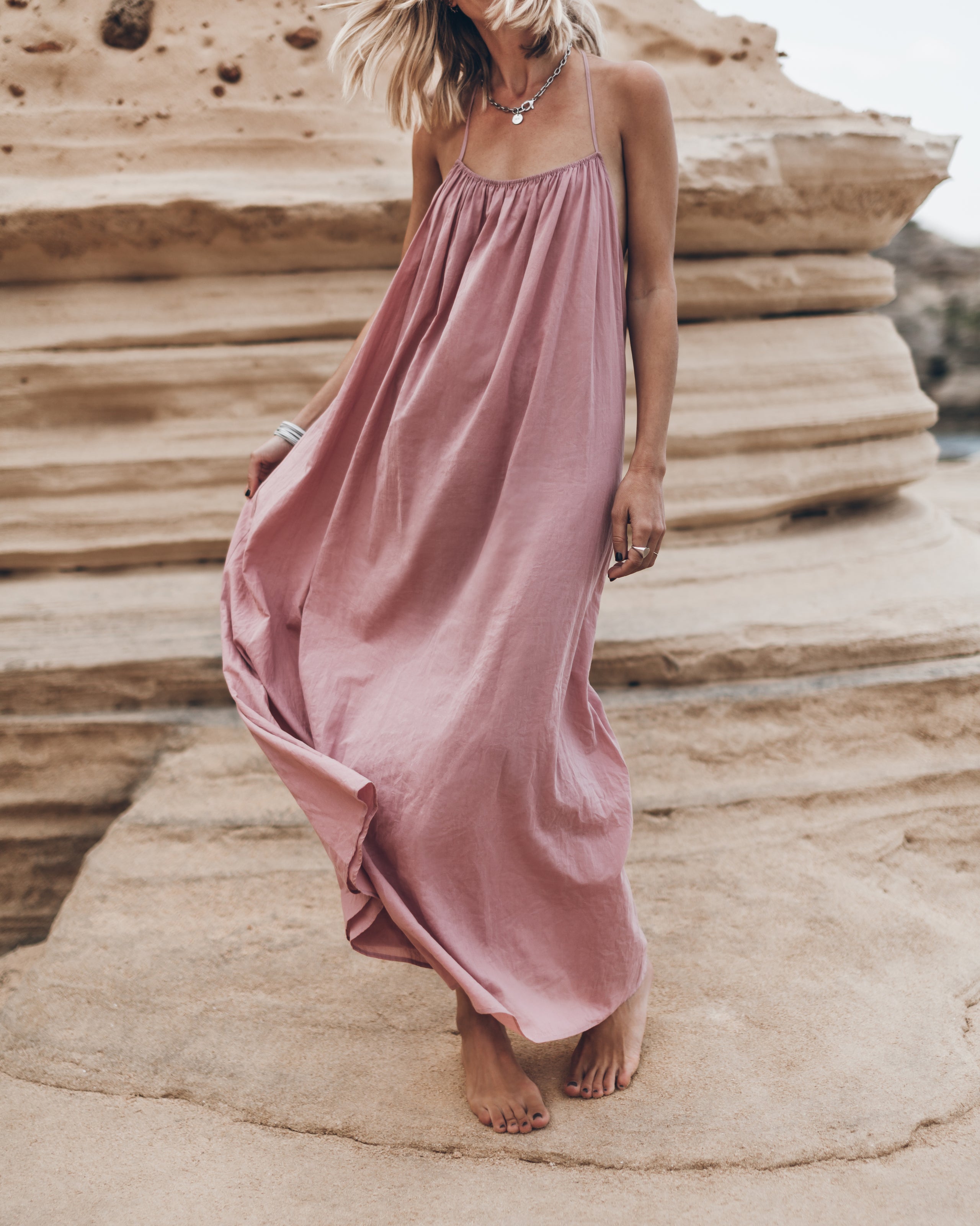 The Pink Long Beach Dress - Product photo
