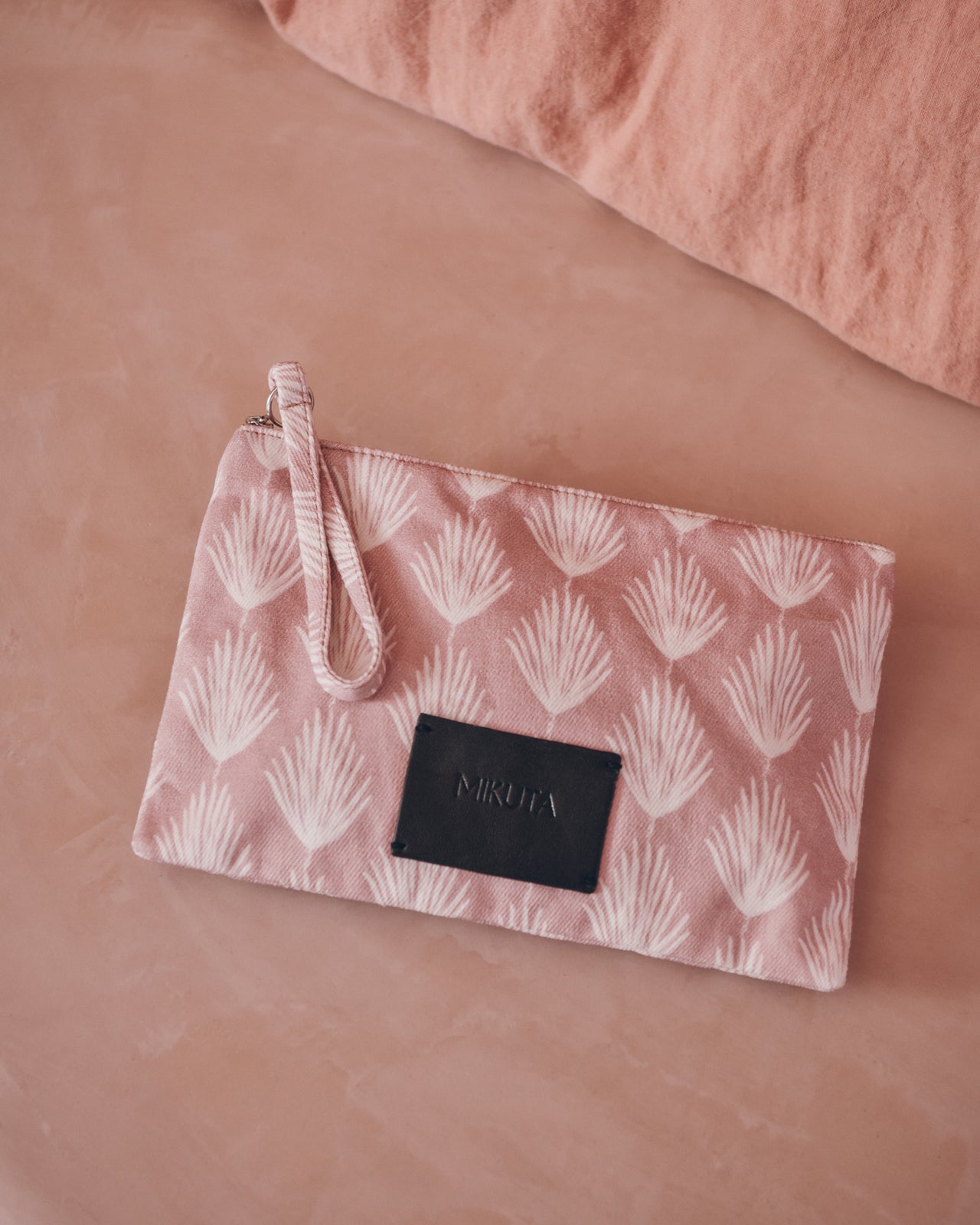 The Pink Printed Canvas Pouch - Product photo