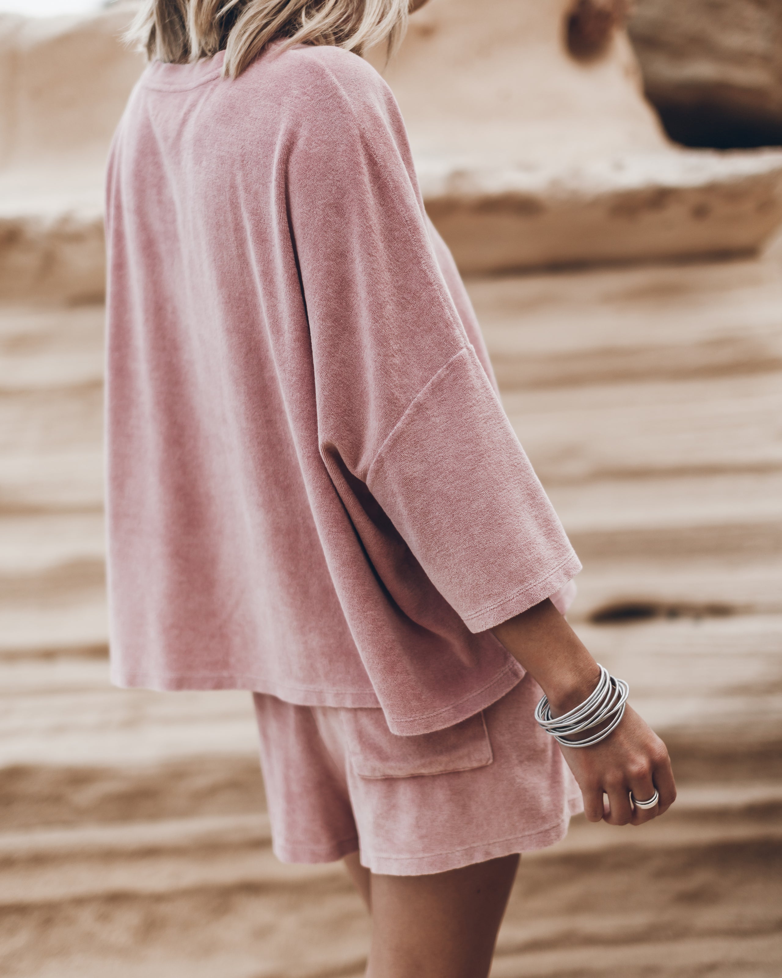 The Pink Toweling Shirt The Pink Toweling Co Ord Shorts - Product photo