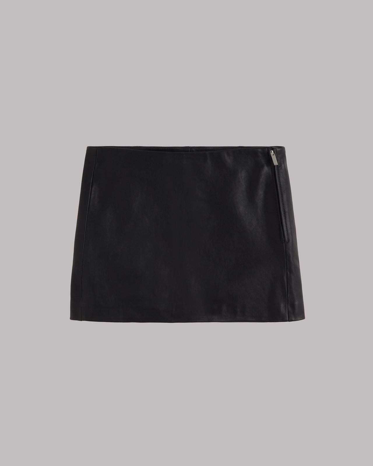 The Straight Mini Leather Skirt