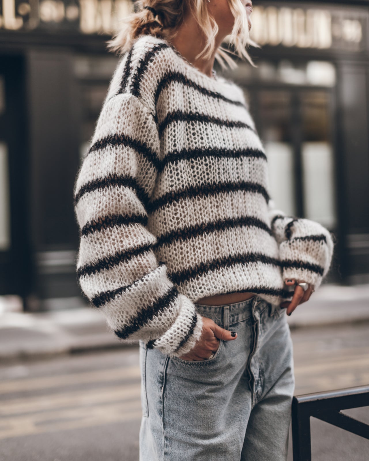 The Striped Mohair Knitted Sweater