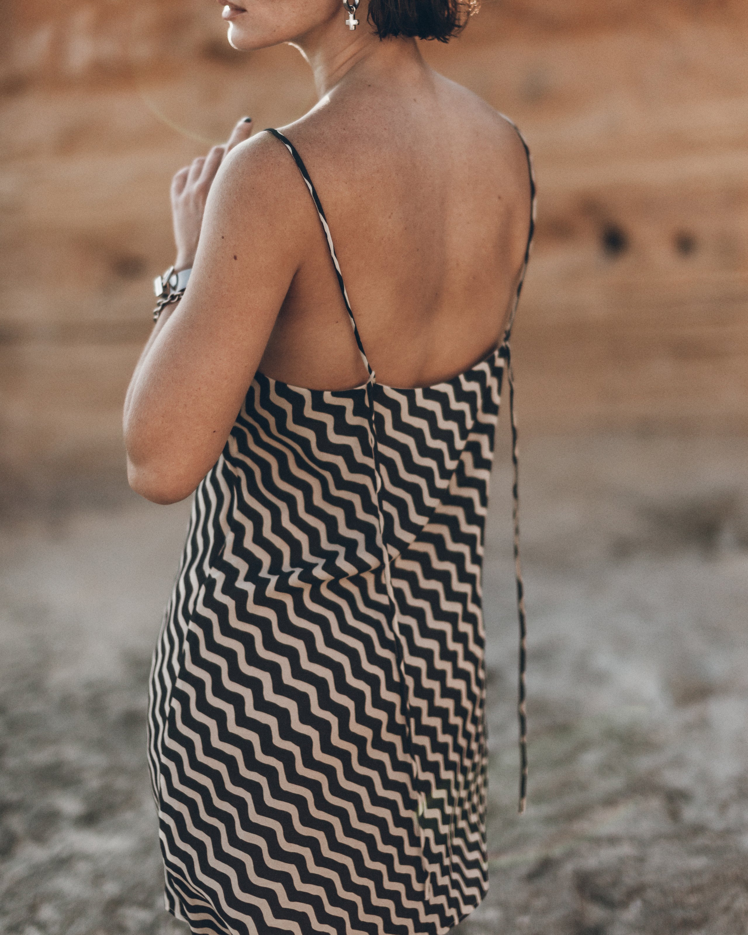 The Striped Sheer Short Slip Dress
