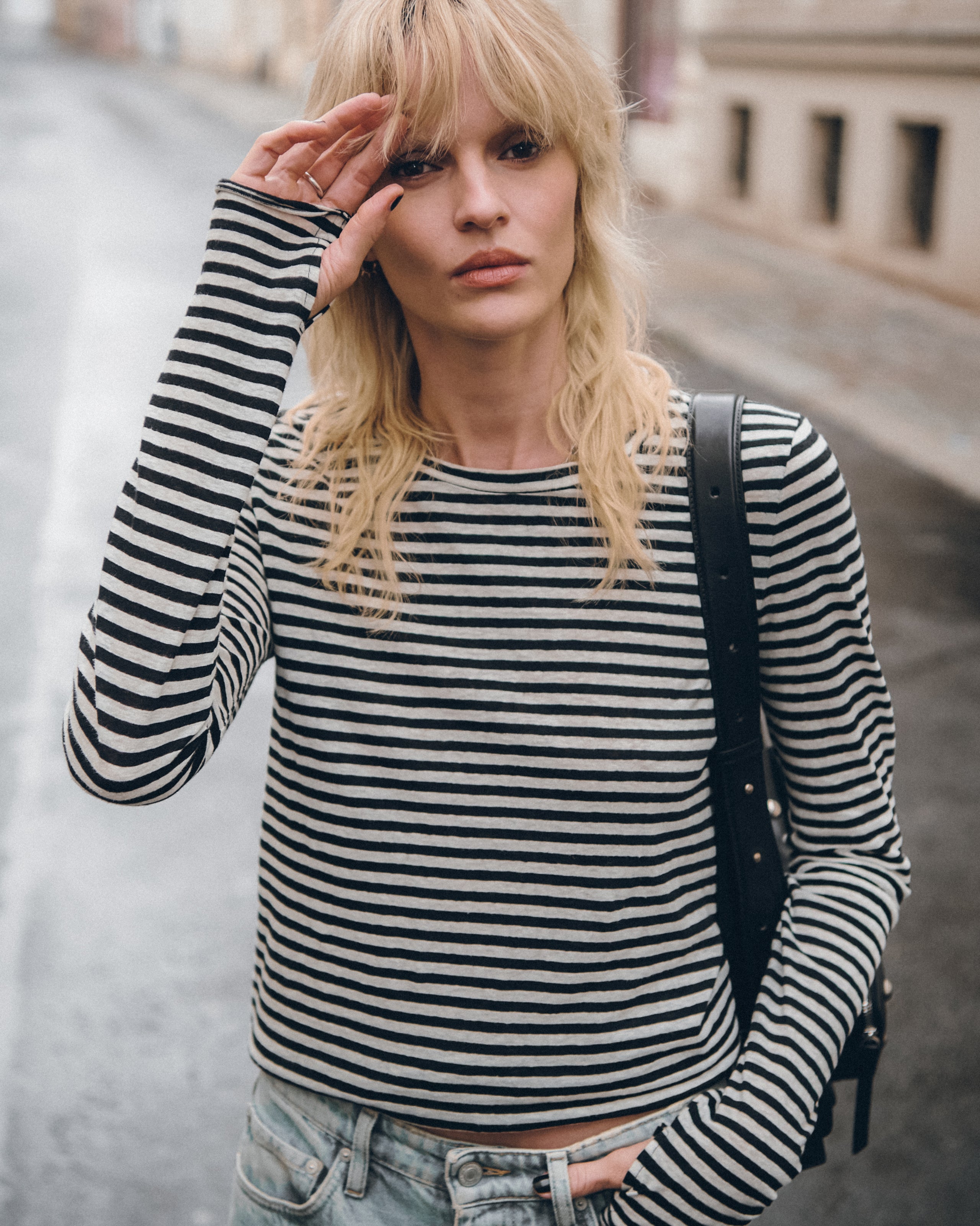 The Striped Thin Linen Longsleeve