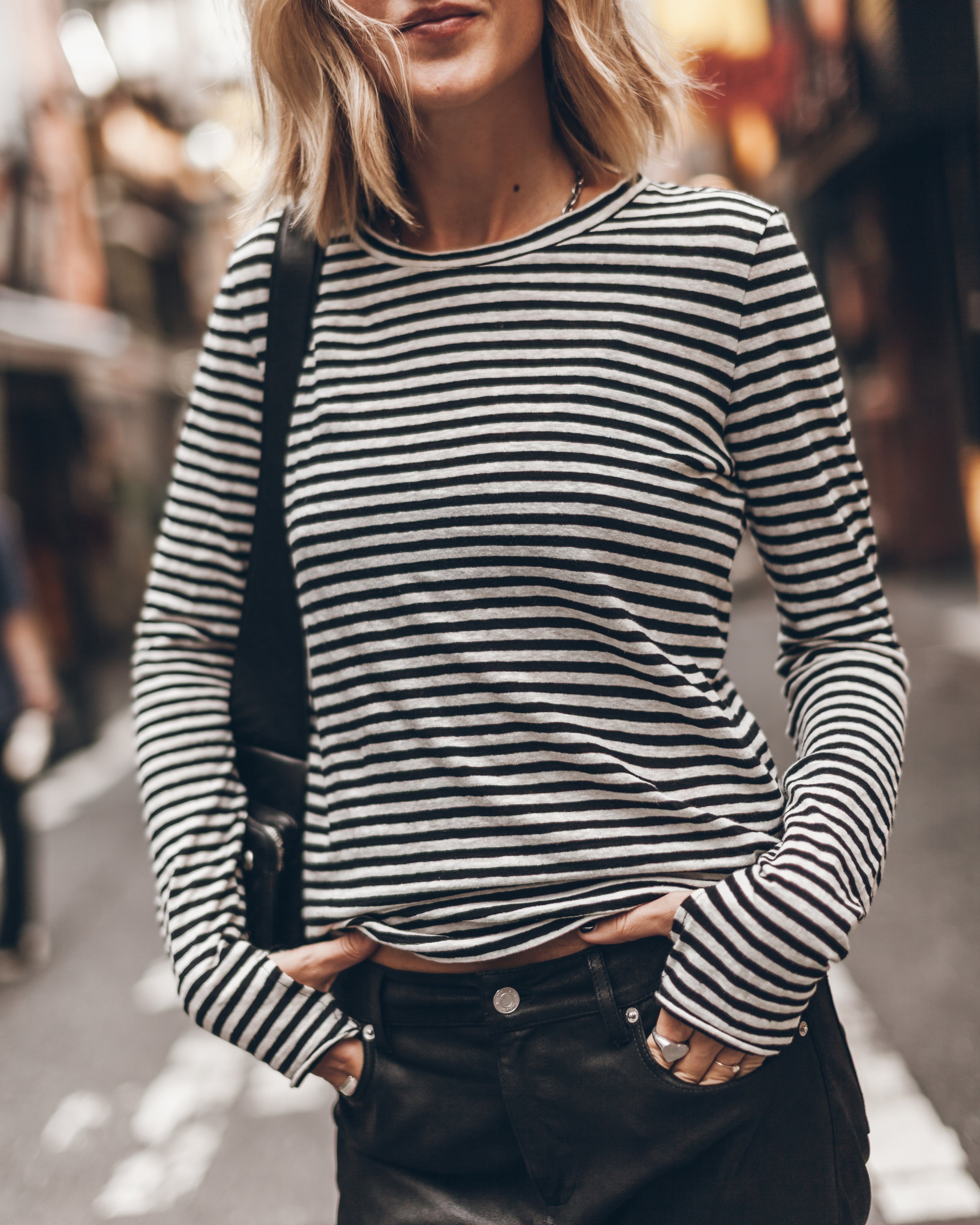 The Striped Thin Linen Longsleeve