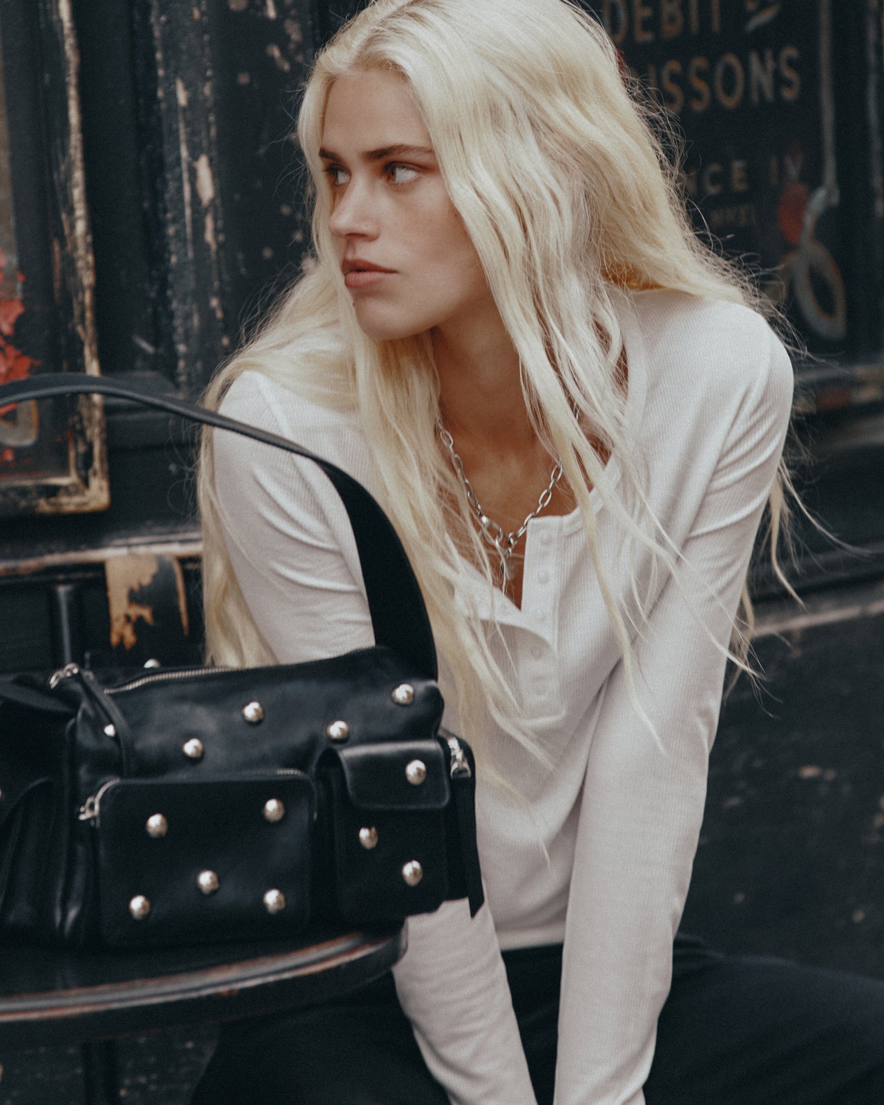 The White Buttoned Ribbed Longsleeve