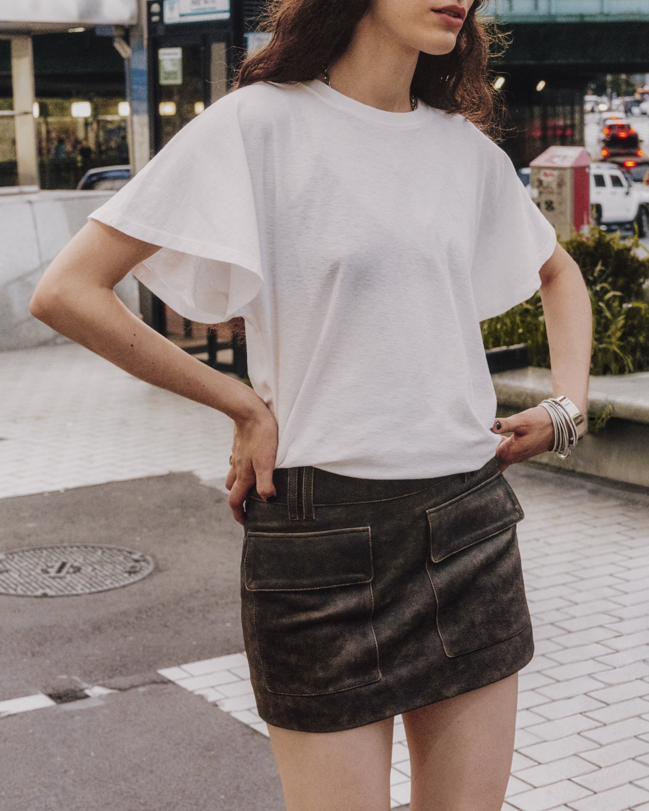 The White Embroidered Hemp Bat T-Shirt