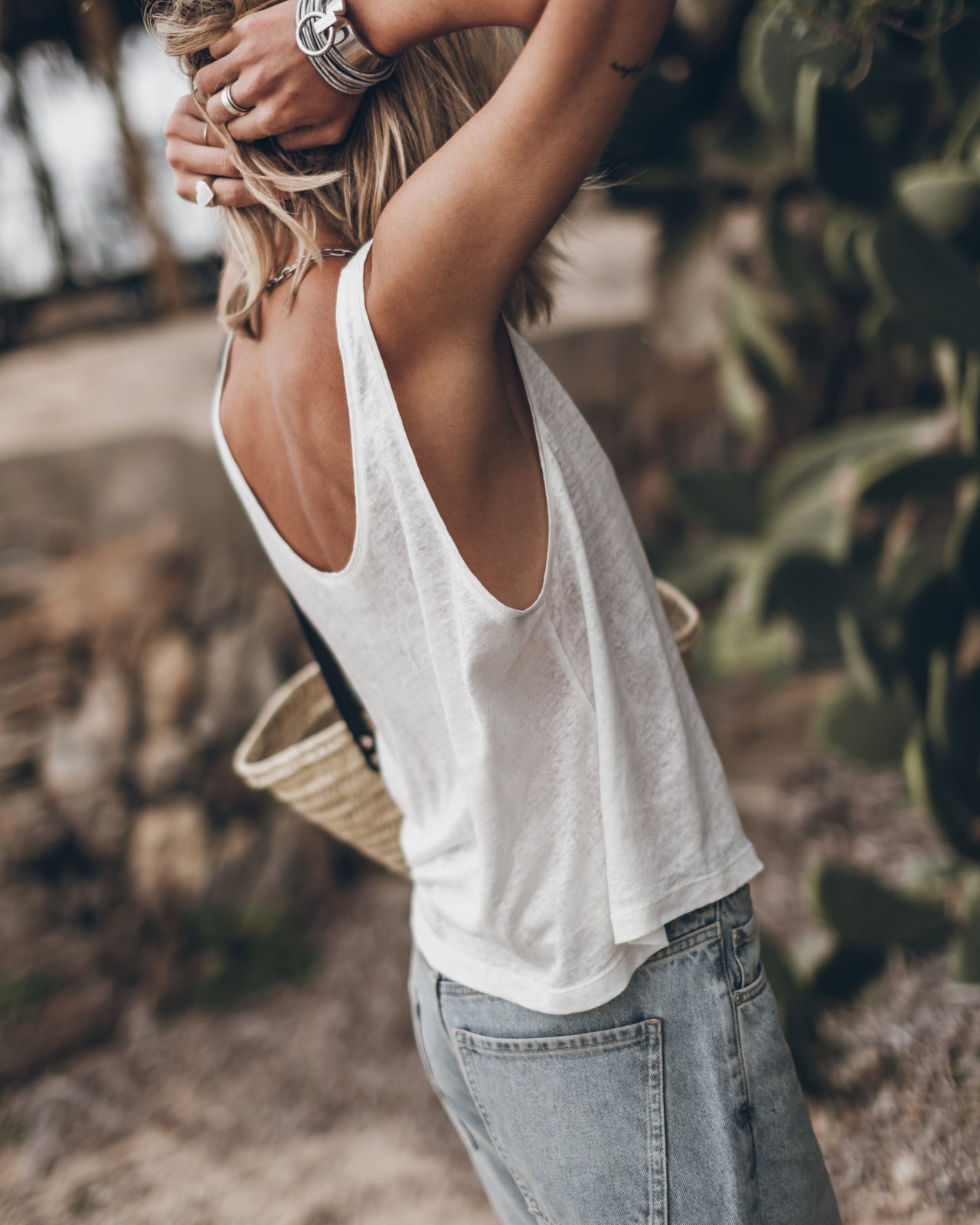 The White Linen Base Tank Top