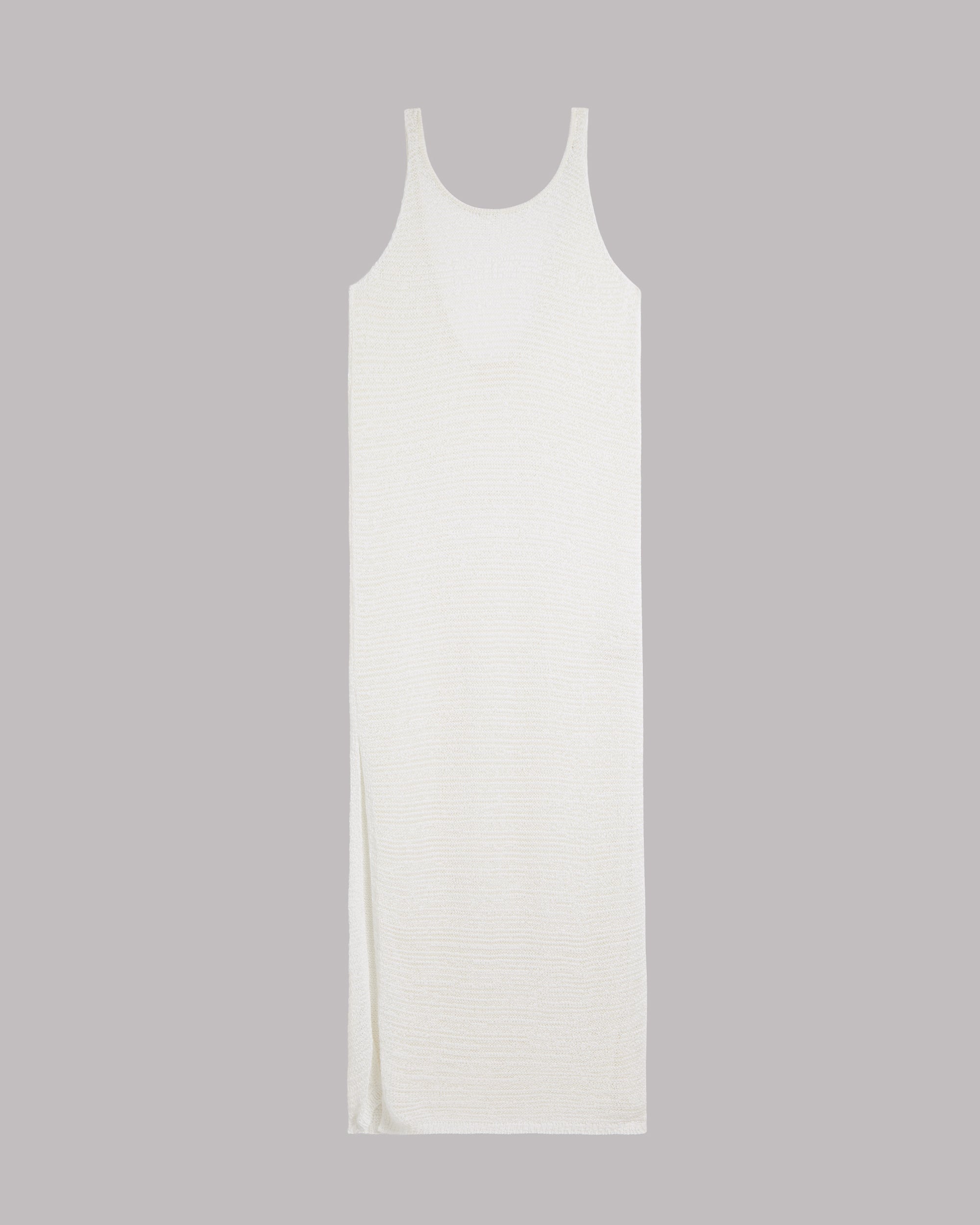 The White Long Knitted Dress