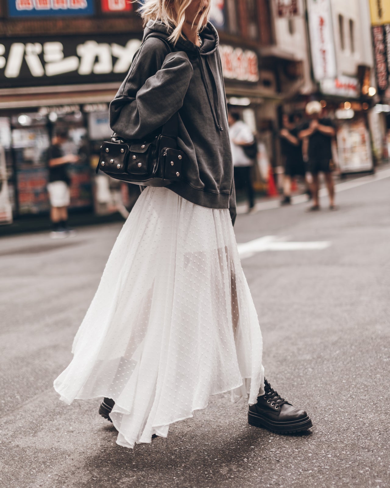 The White Long Ruffle Skirt