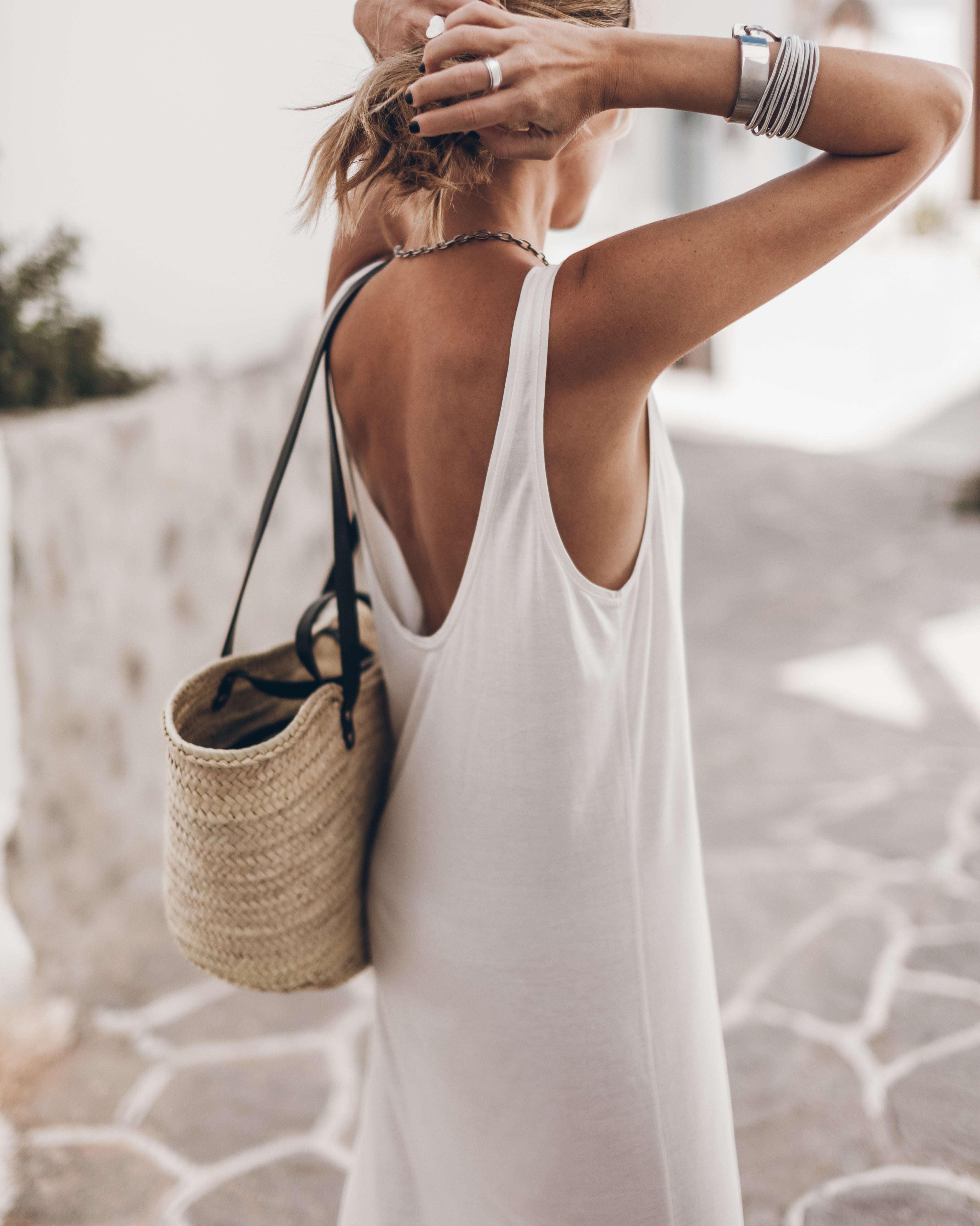 MIKUTA | The White Low Back Base Tank Dress | Designer Clothes & Apparel | S