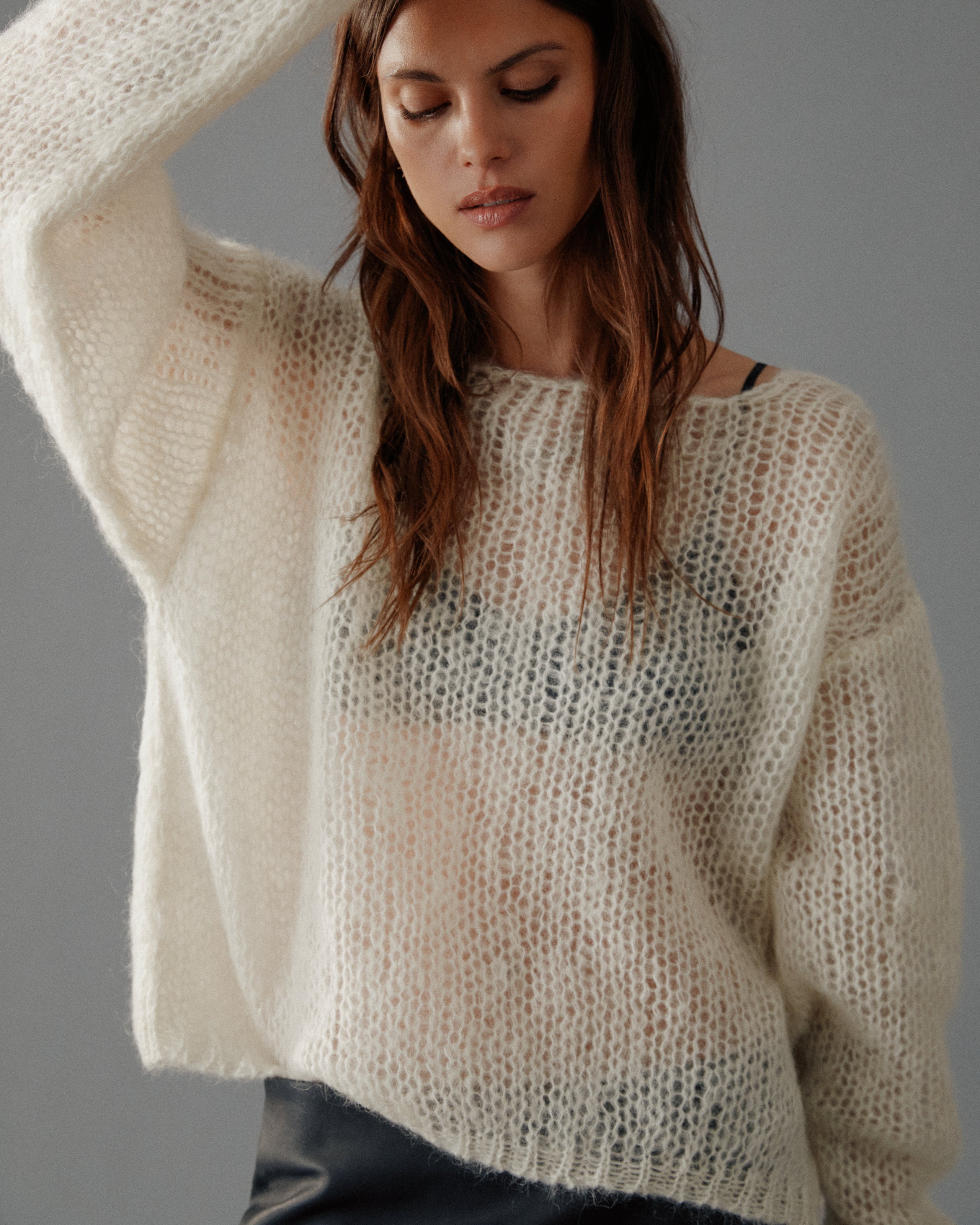 The White Mohair Knitted Sweater