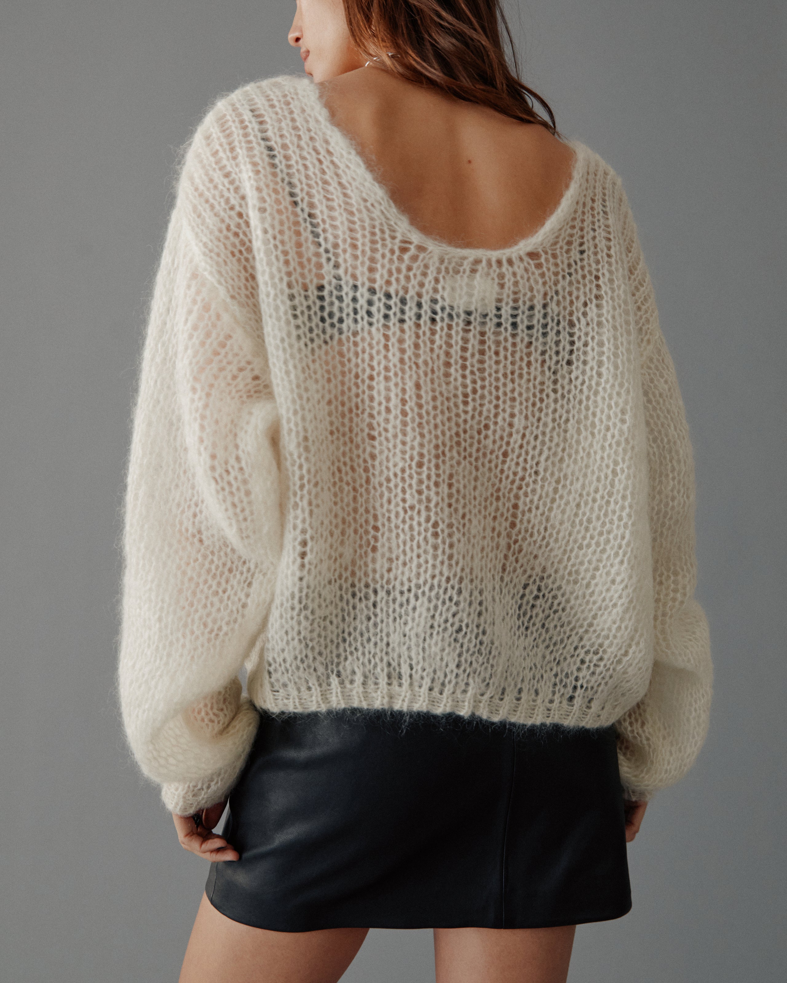 The White Mohair Knitted Sweater