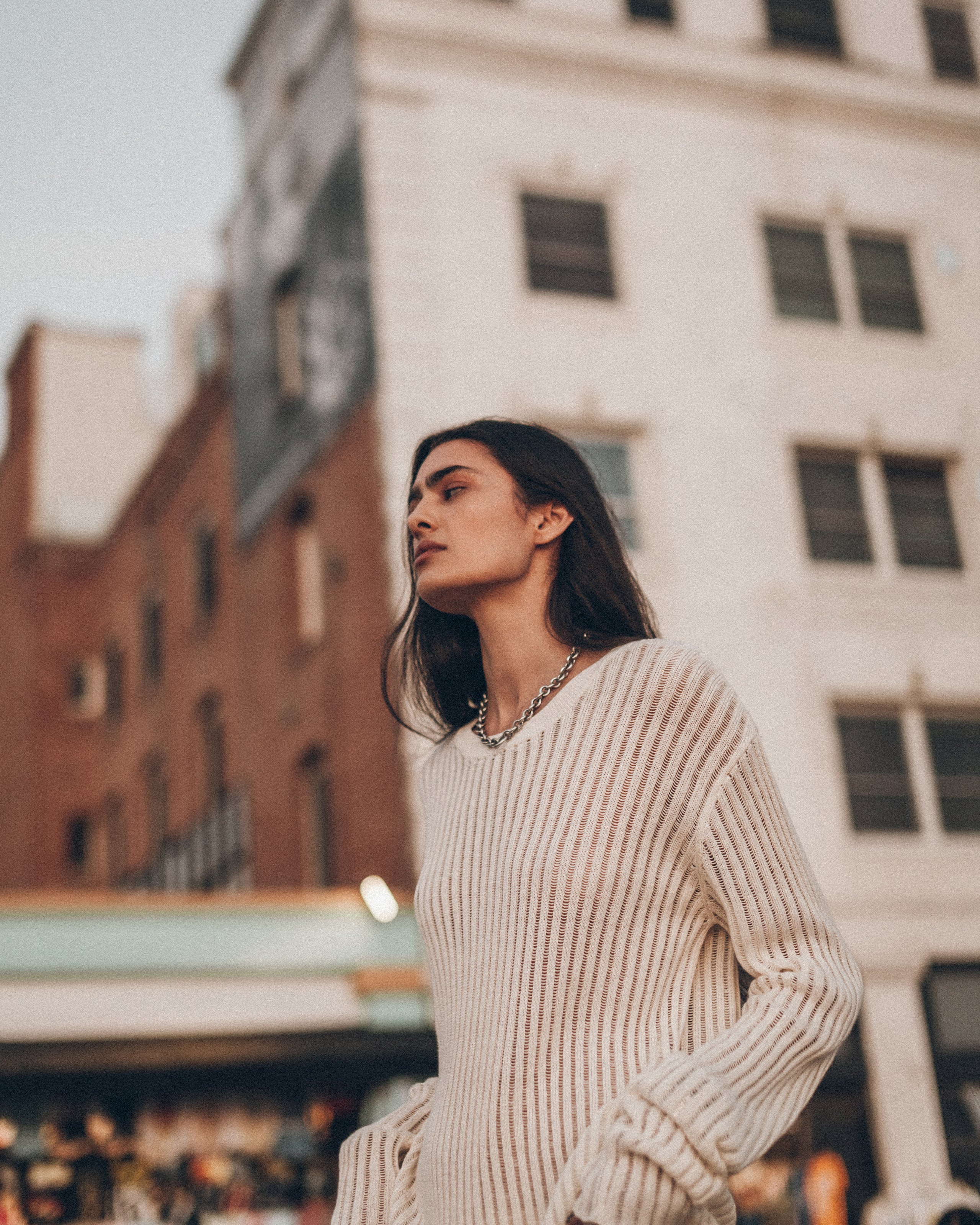 The White Open Longsleeve Dress