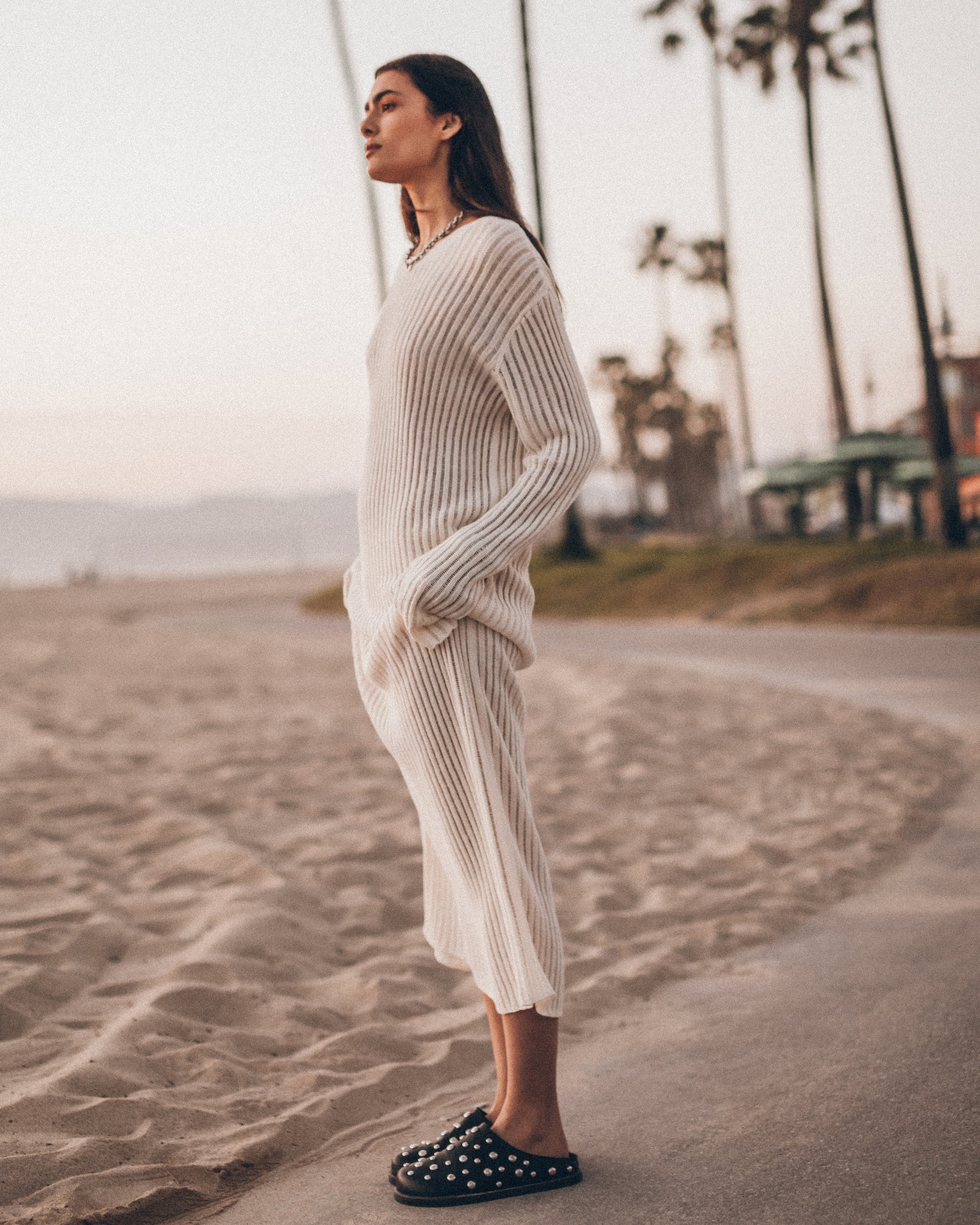 The White Open Longsleeve Dress