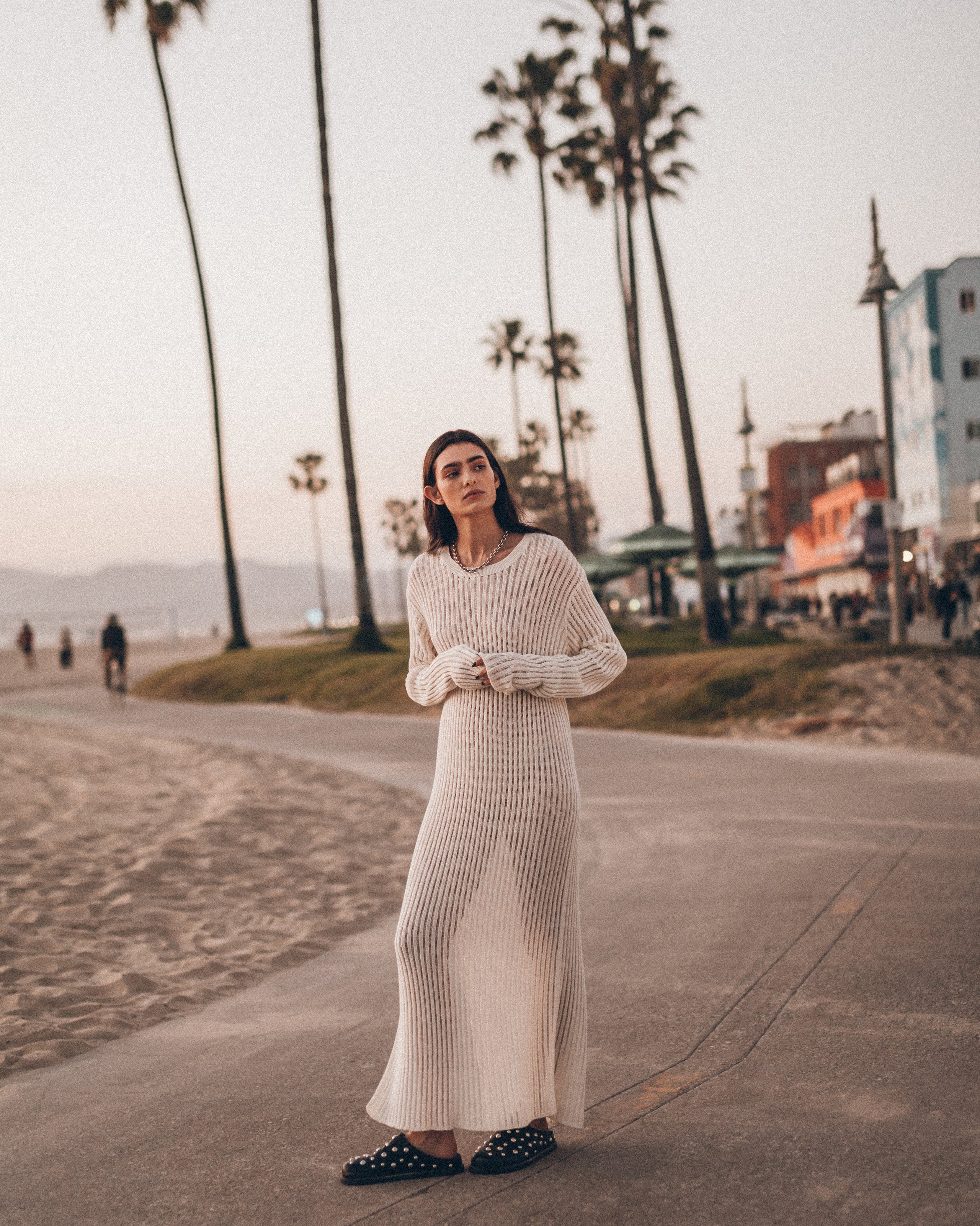 The White Open Longsleeve Dress