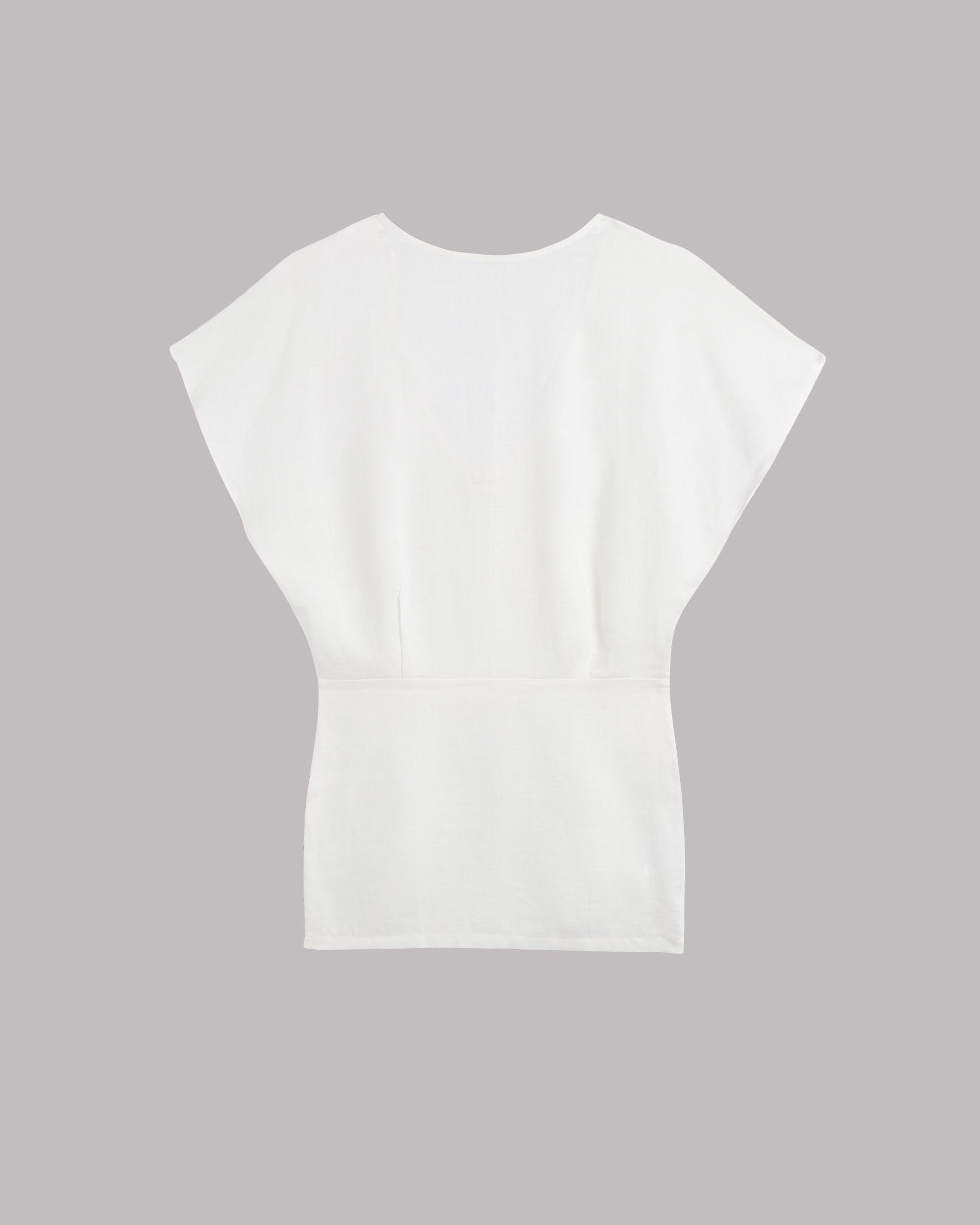The White Short Linen Bat Dress Dress - Product photo