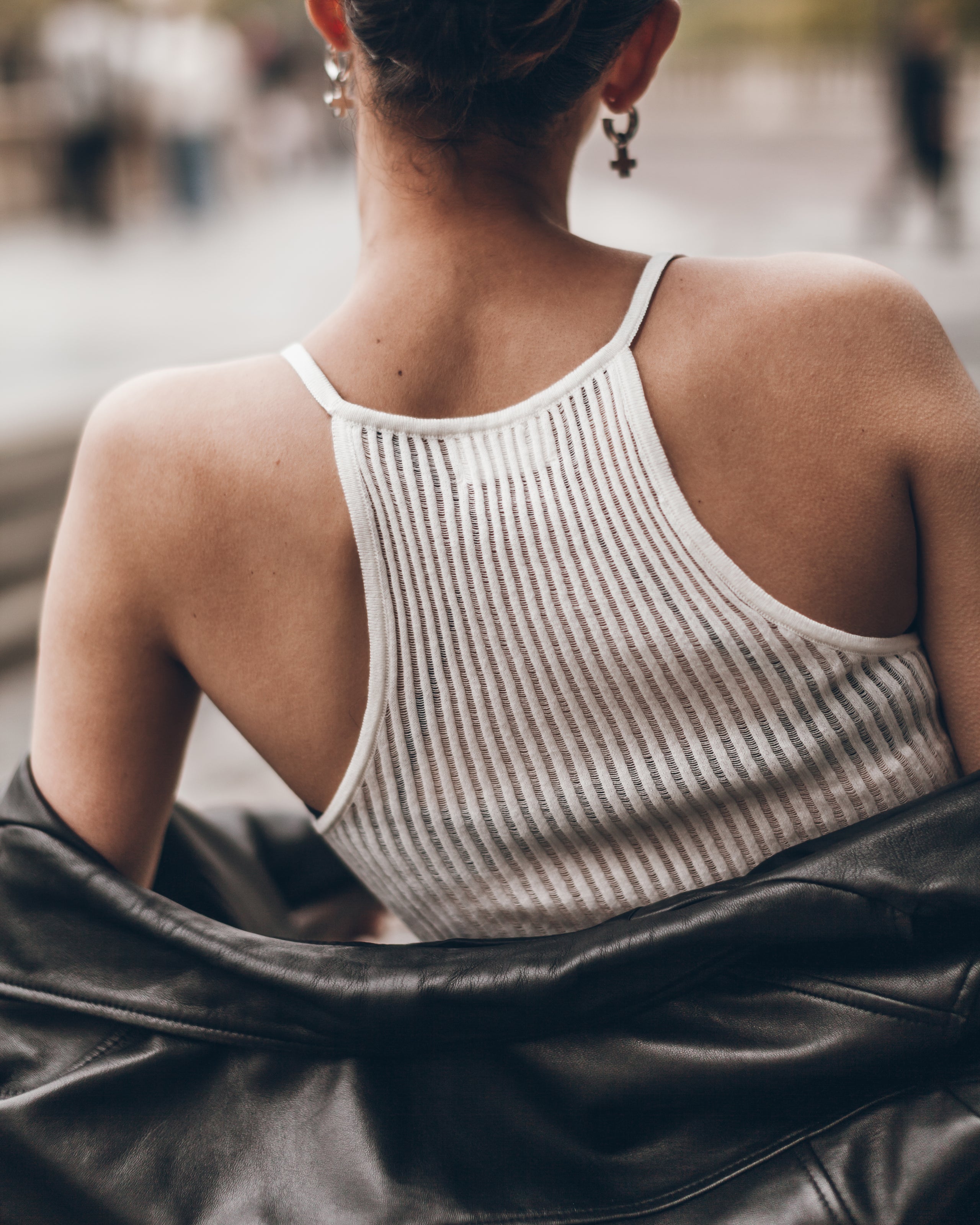 The White Striped Relaxed Tank Top