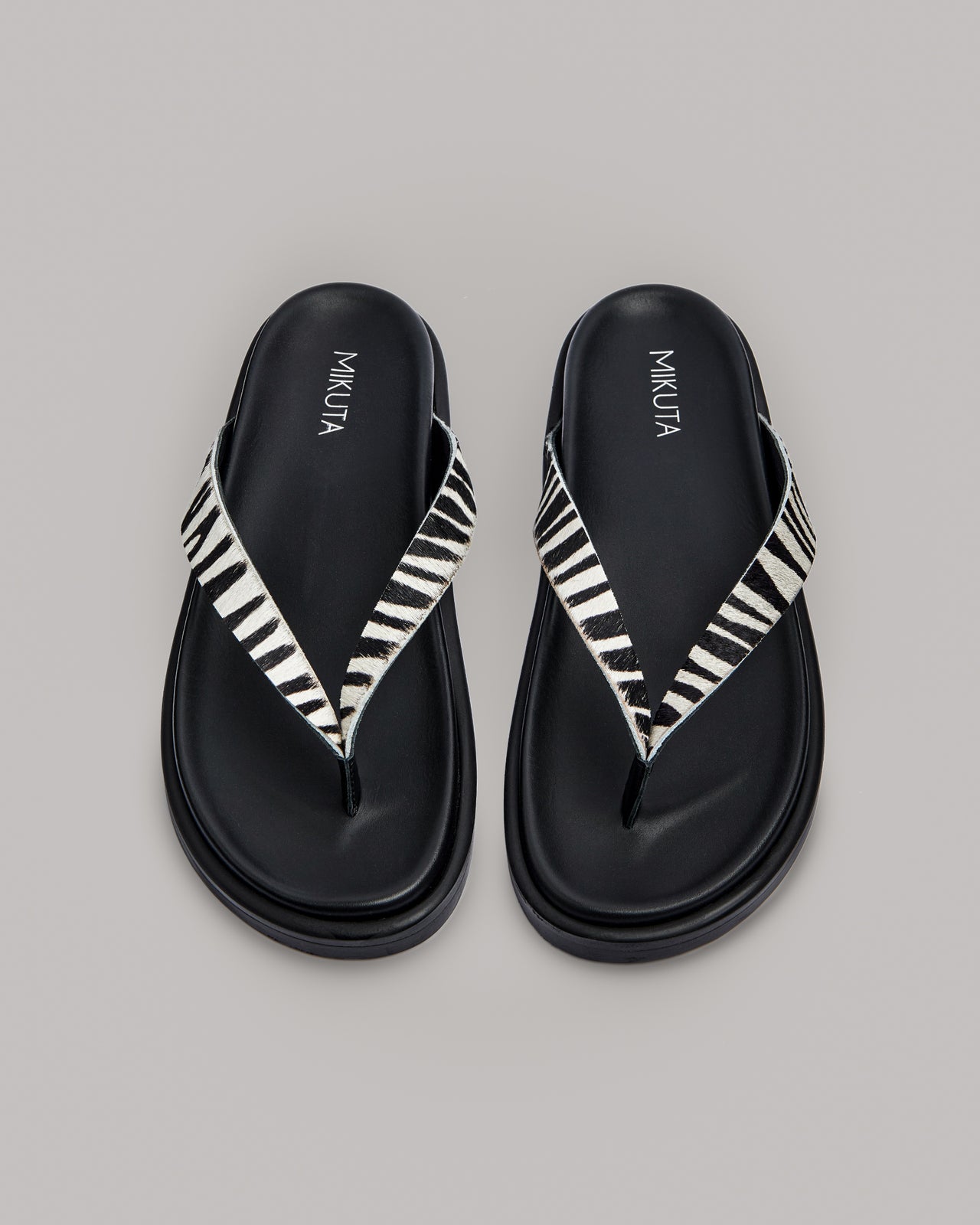 The Zebra Leather Sandals - Product photo