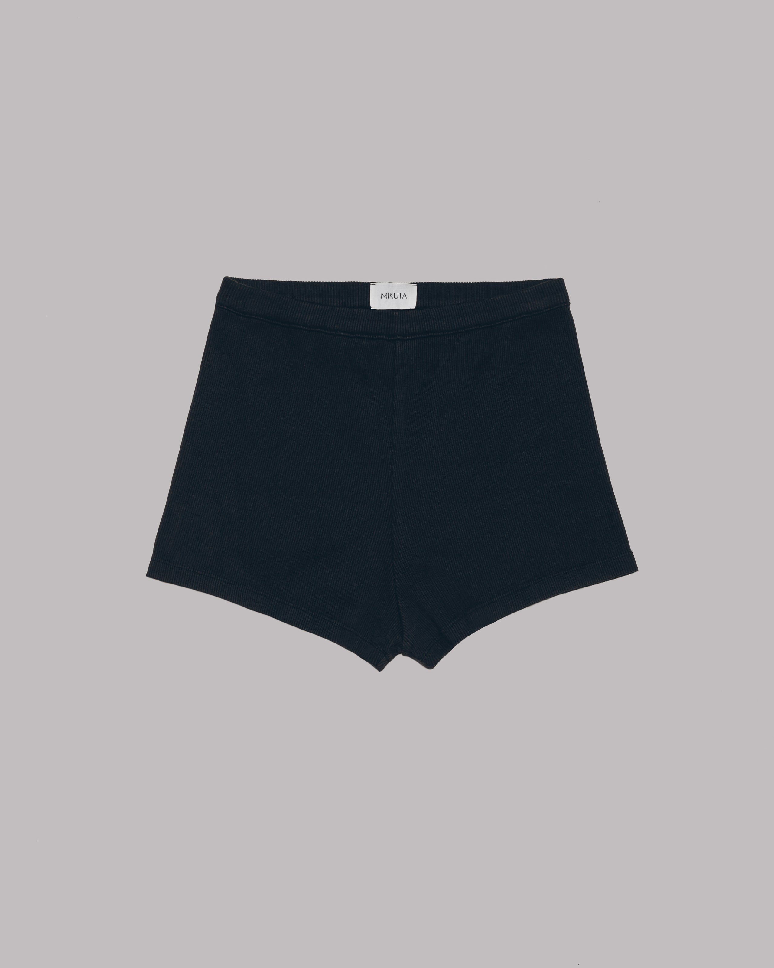 Black Ribbed Shorts - Product photo
