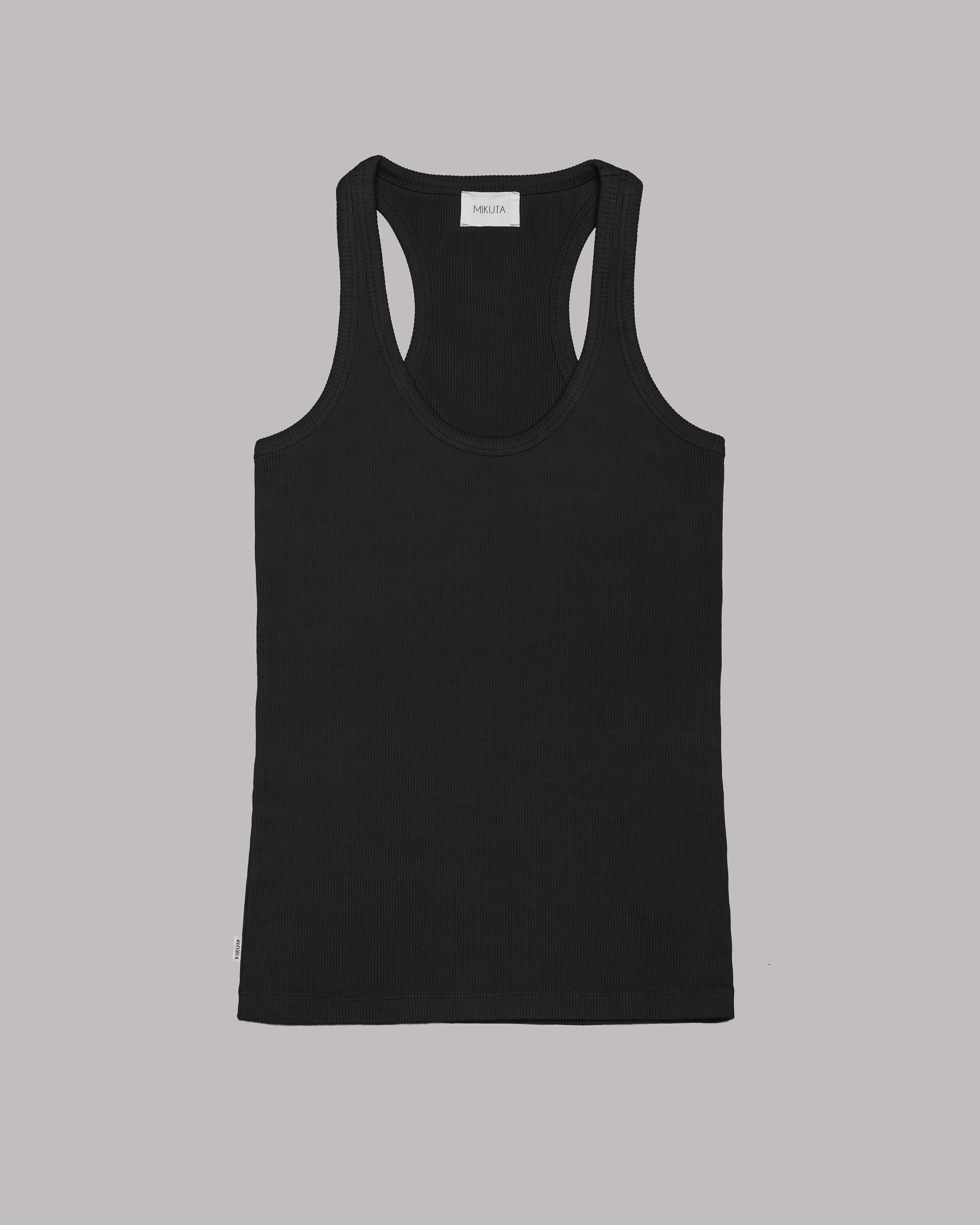Black Ribbed Tank Top - Product photo