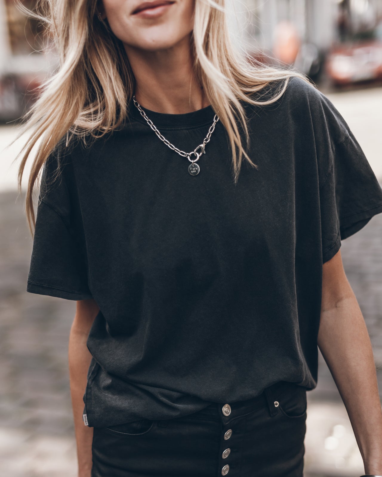 Dark Base Shirt Black Coated Jeans - Product photo