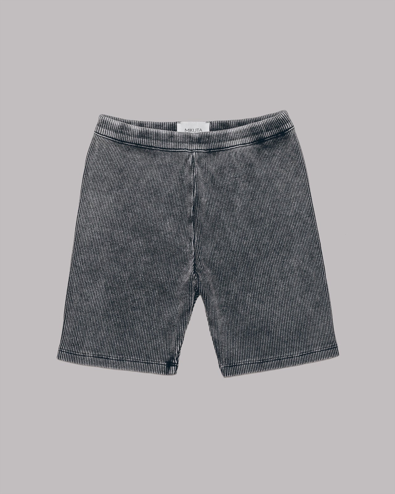 Dark Ribbed Biker Shorts - Product photo