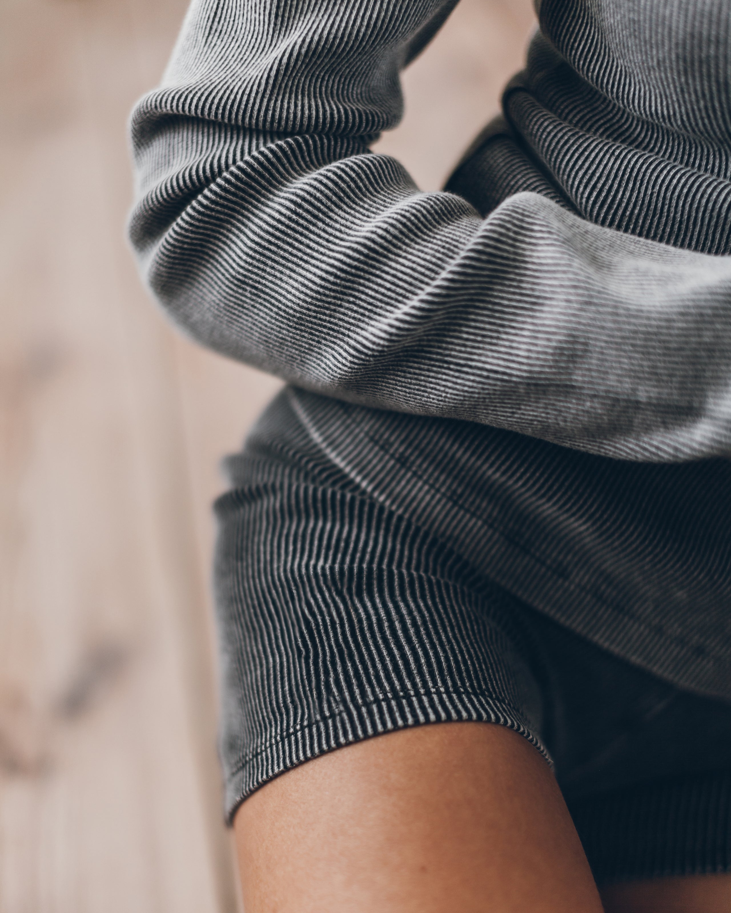 Dark Ribbed Longsleeve Dark Ribbed Biker Shorts - Product photo
